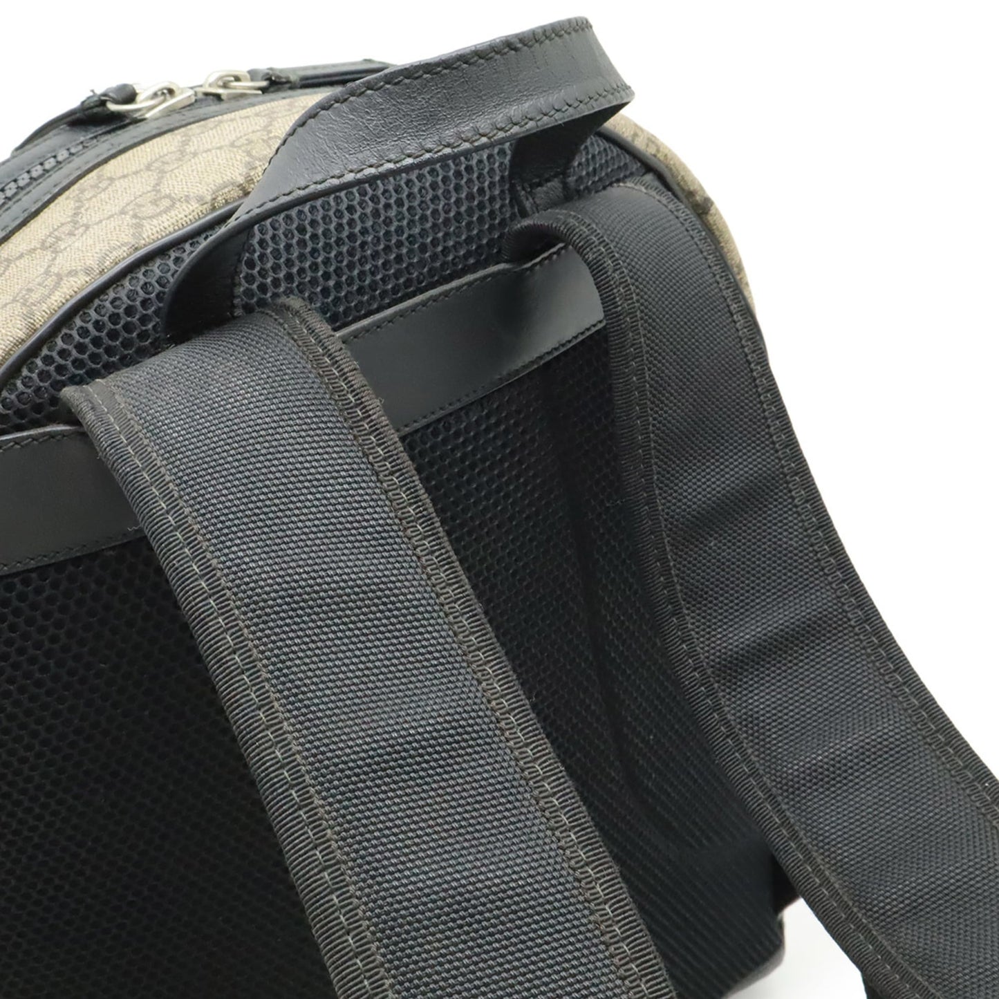 Gucci Beige Black Gg Supreme Backpack