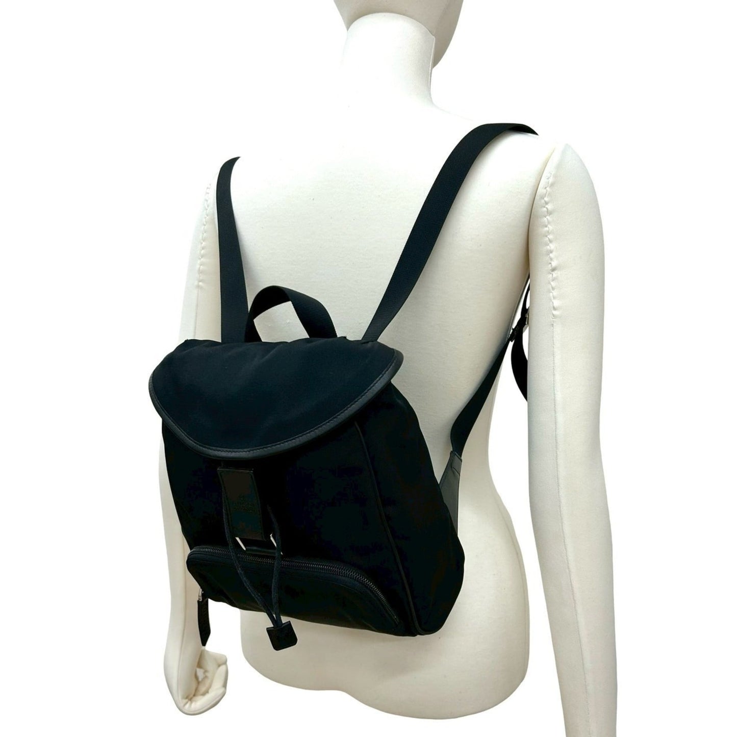 Gucci Black Nylon Leather Backpack