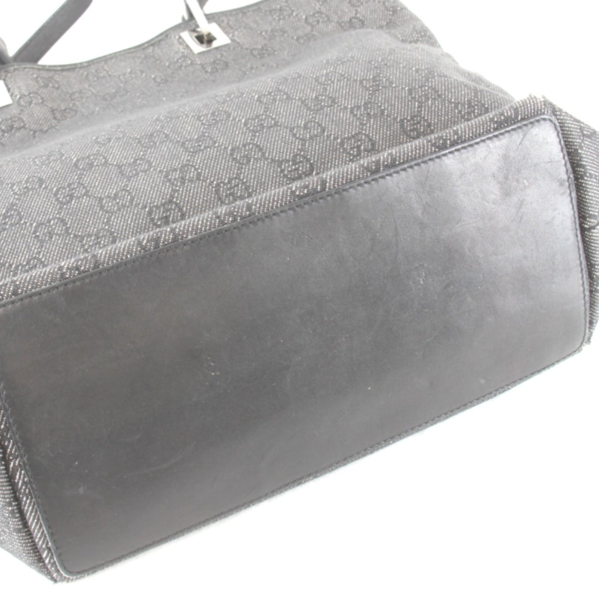Gucci Black Gg Canvas Tote Bag
