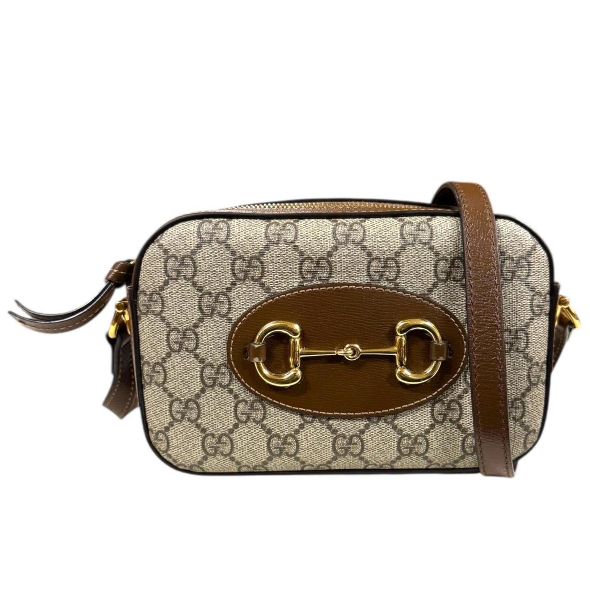 Gucci Horsebit Brown Gg Supreme Shoulder Bag
