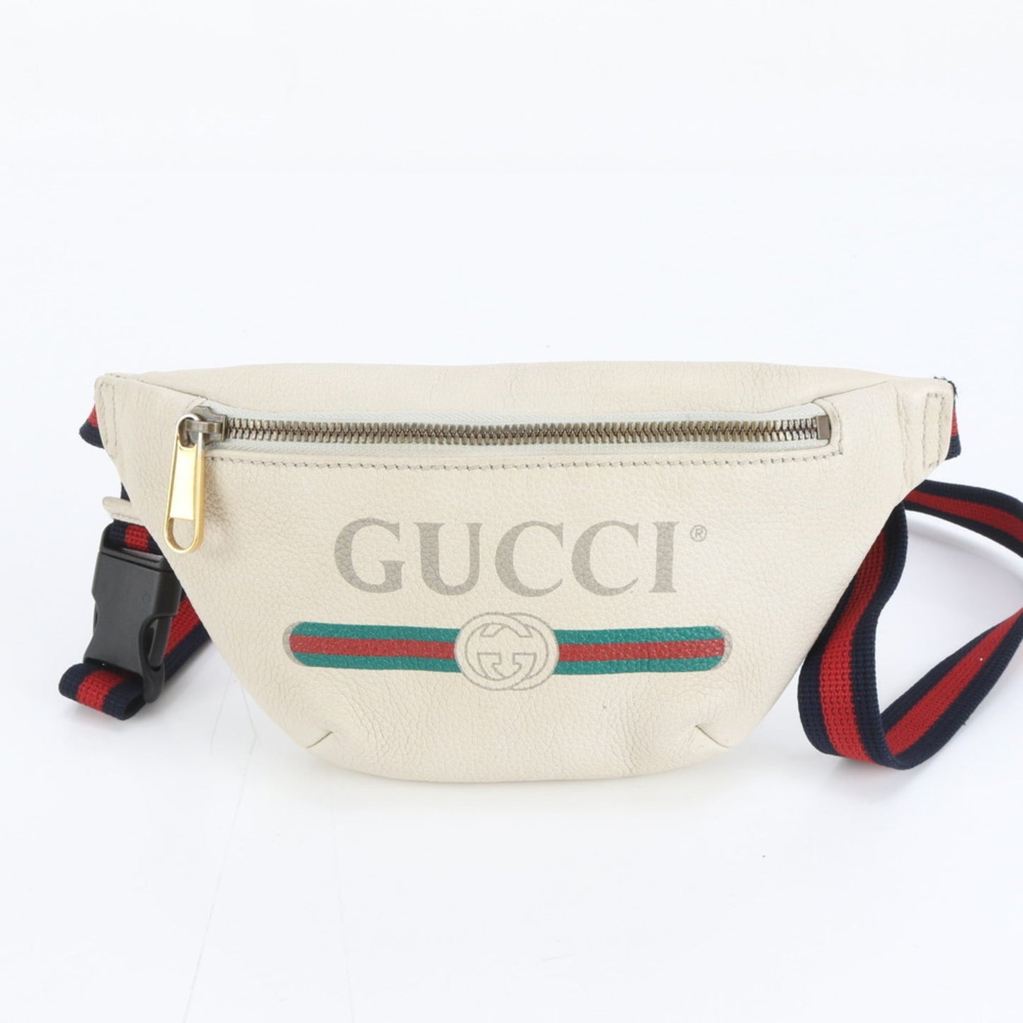 Gucci White Leather Pouch Sling Bag