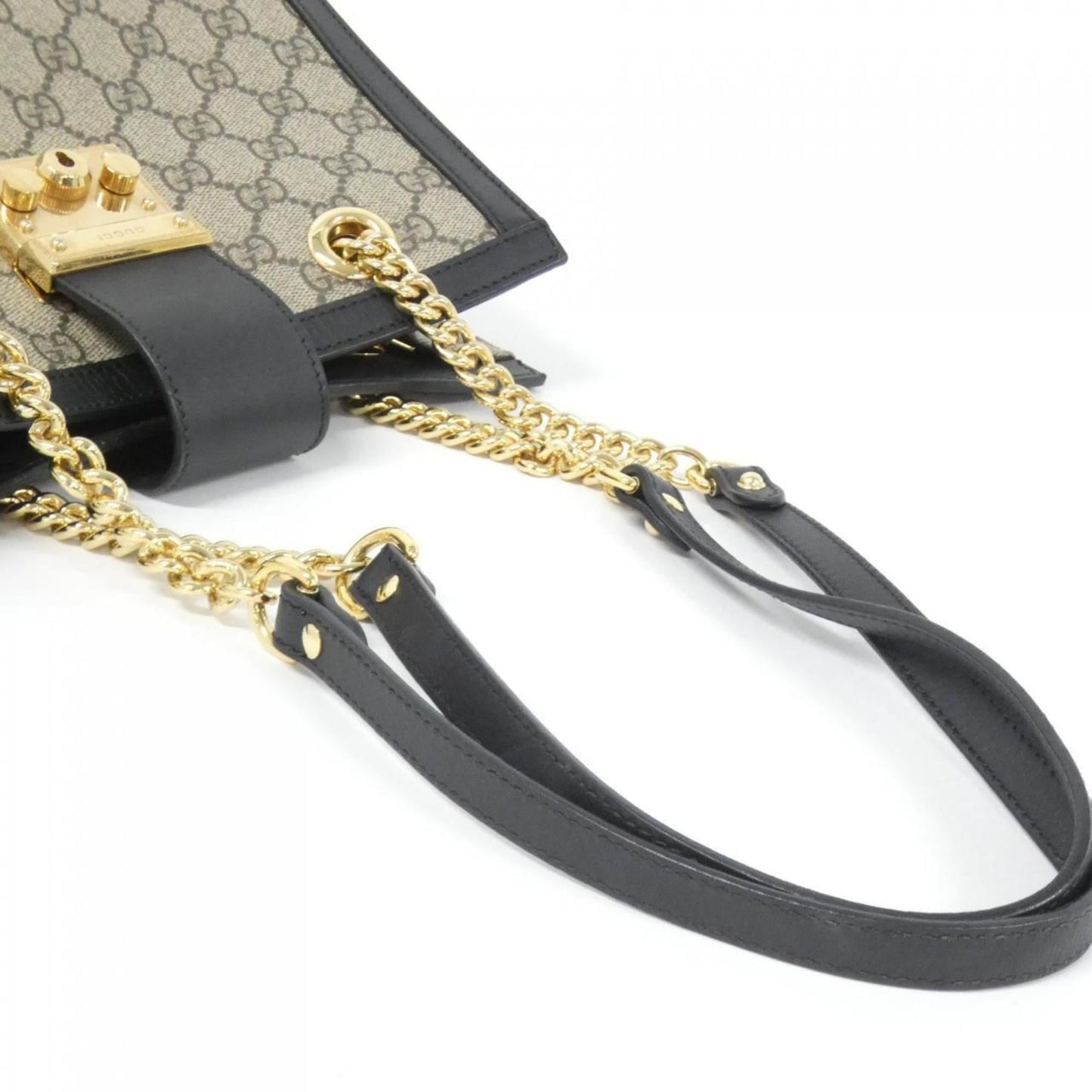Gucci Beige Black Gg Supreme Leather Shoulder Bag