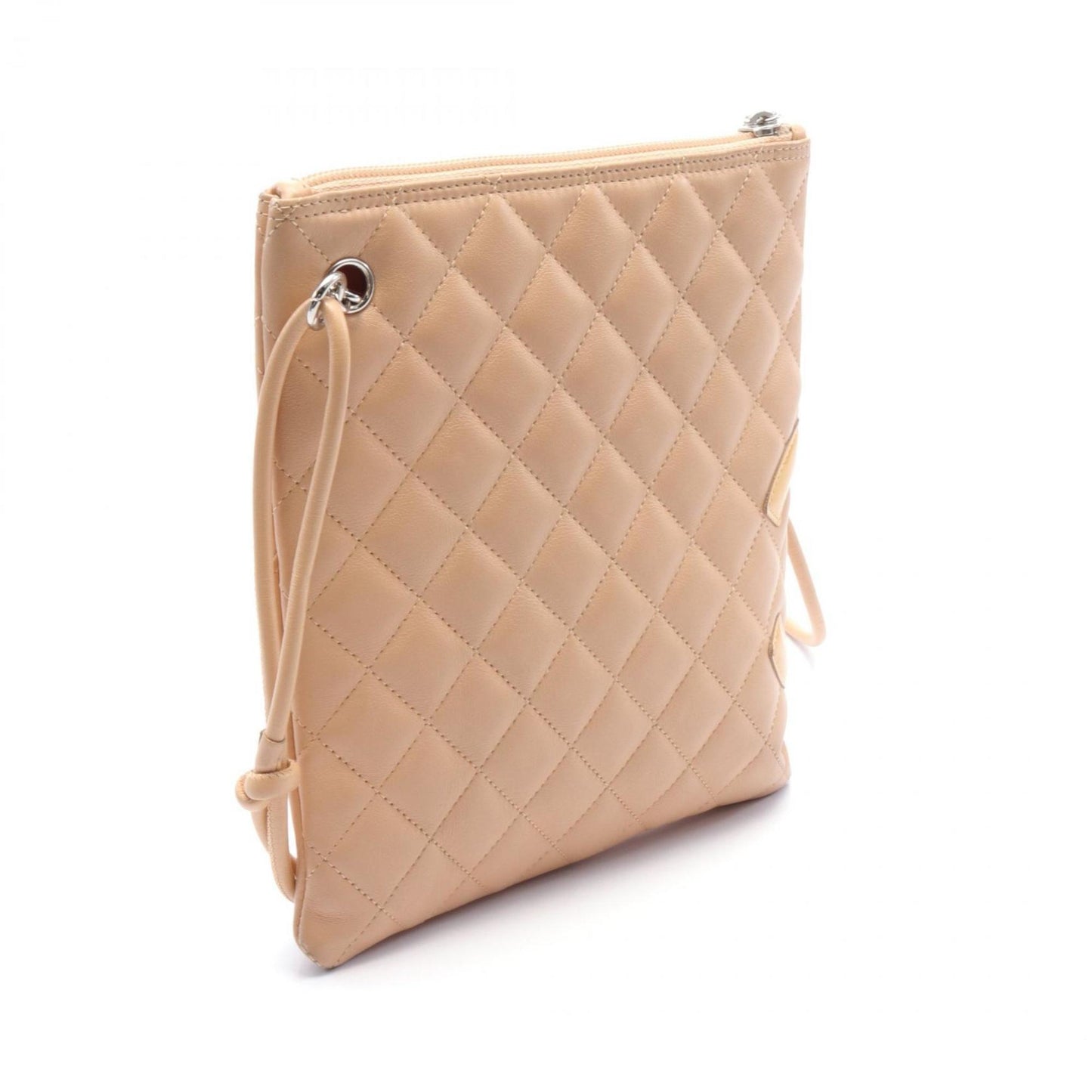 CHANEL Cambon Line Shoulder Bag, Leather, Patent Women's, Beige, A29793