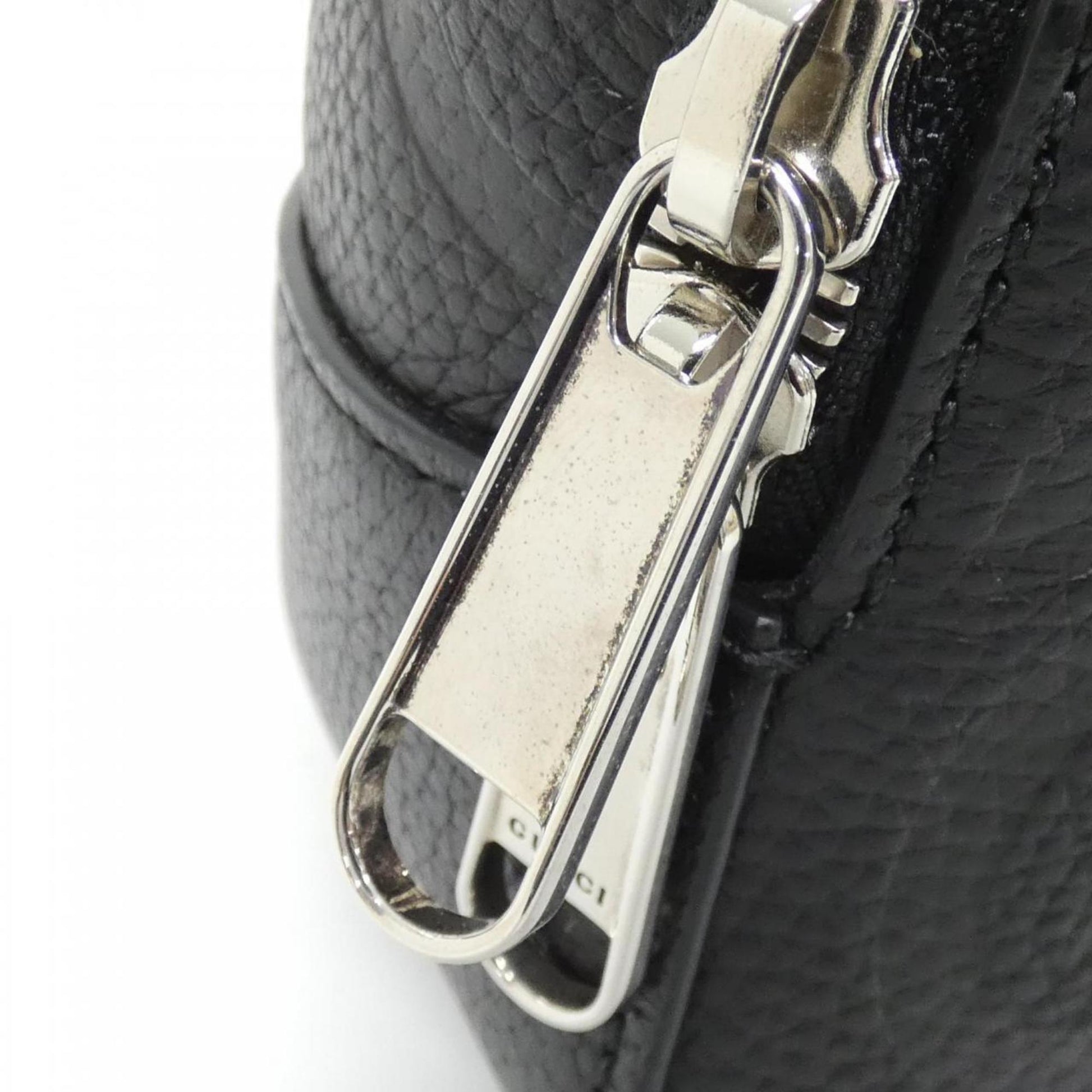 Gucci Black Gg Leather Shoulder Bag