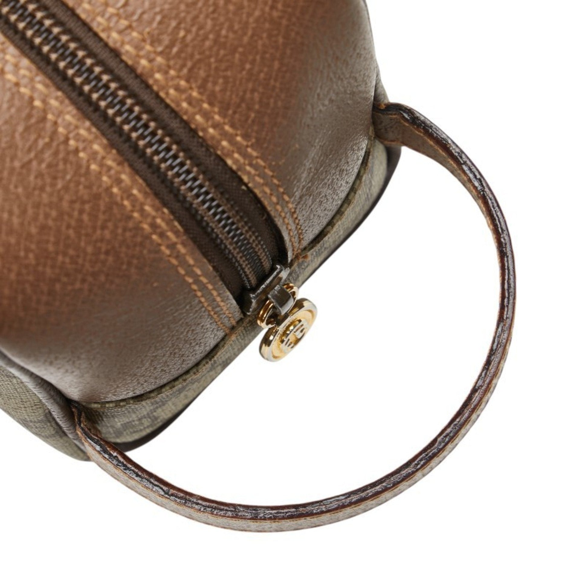 Gucci Beige Brown Pvc Leather Clutch Bag Pouch