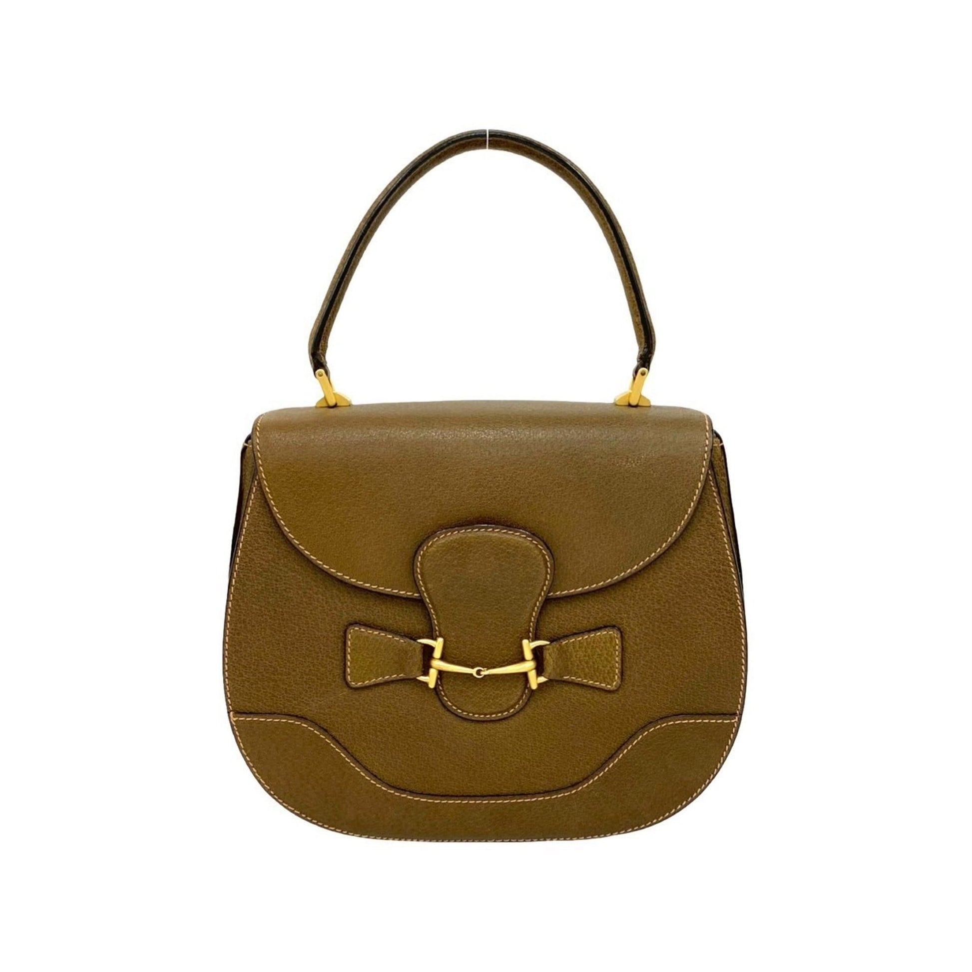 Gucci Brown Leather Handbag Tote Bag