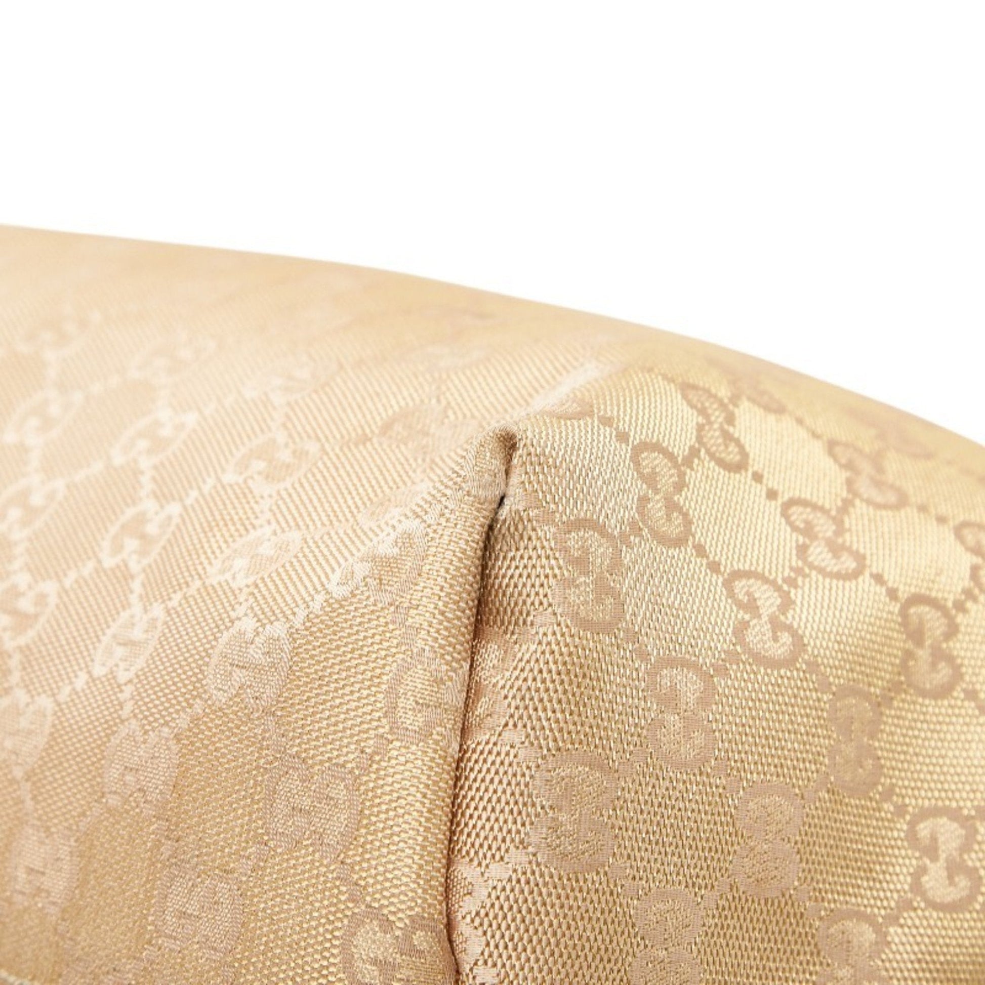 Gucci Beige Gold Canvas Leather Handbag Tote Bag