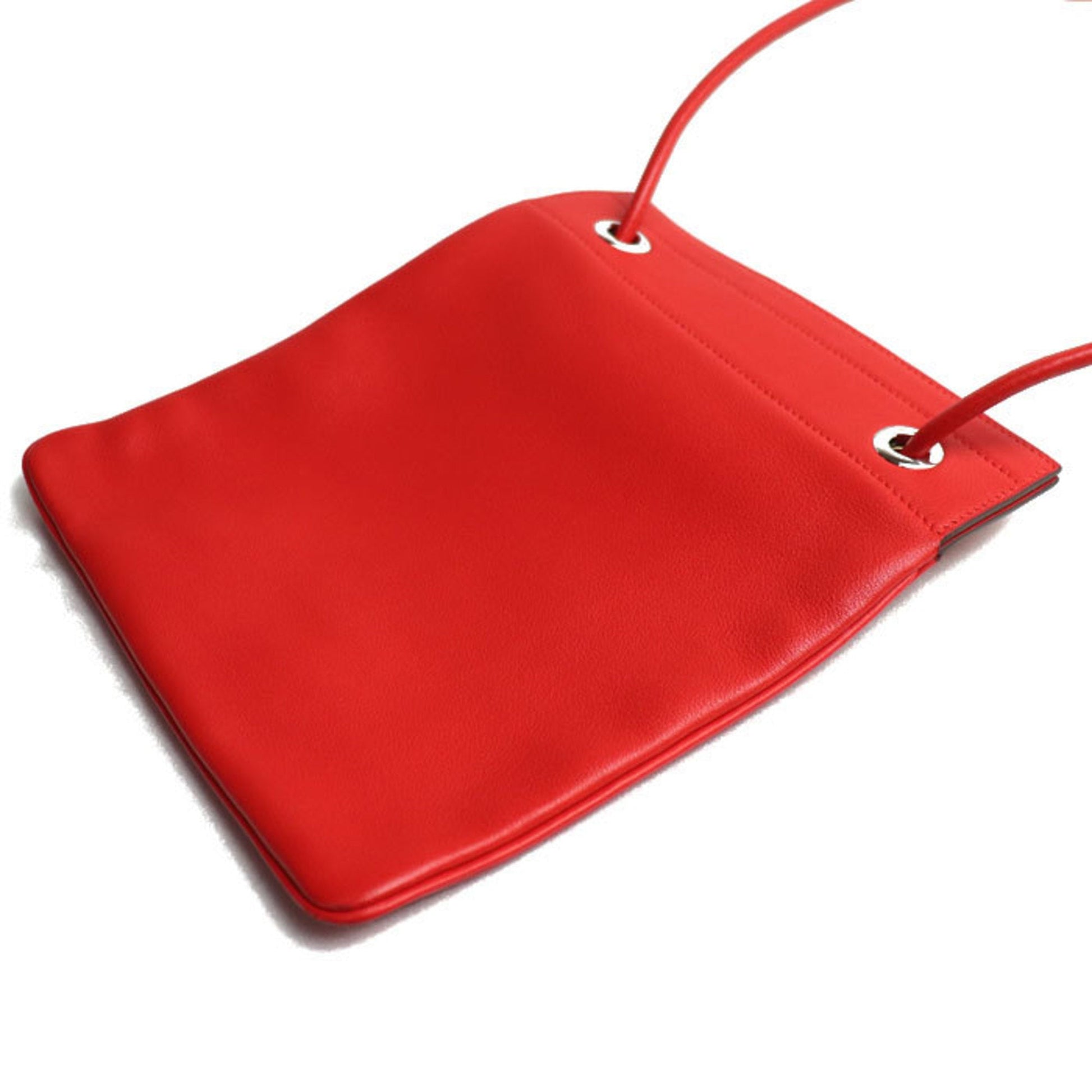 Hermes Color Swift Shoulder Bag Leather Red