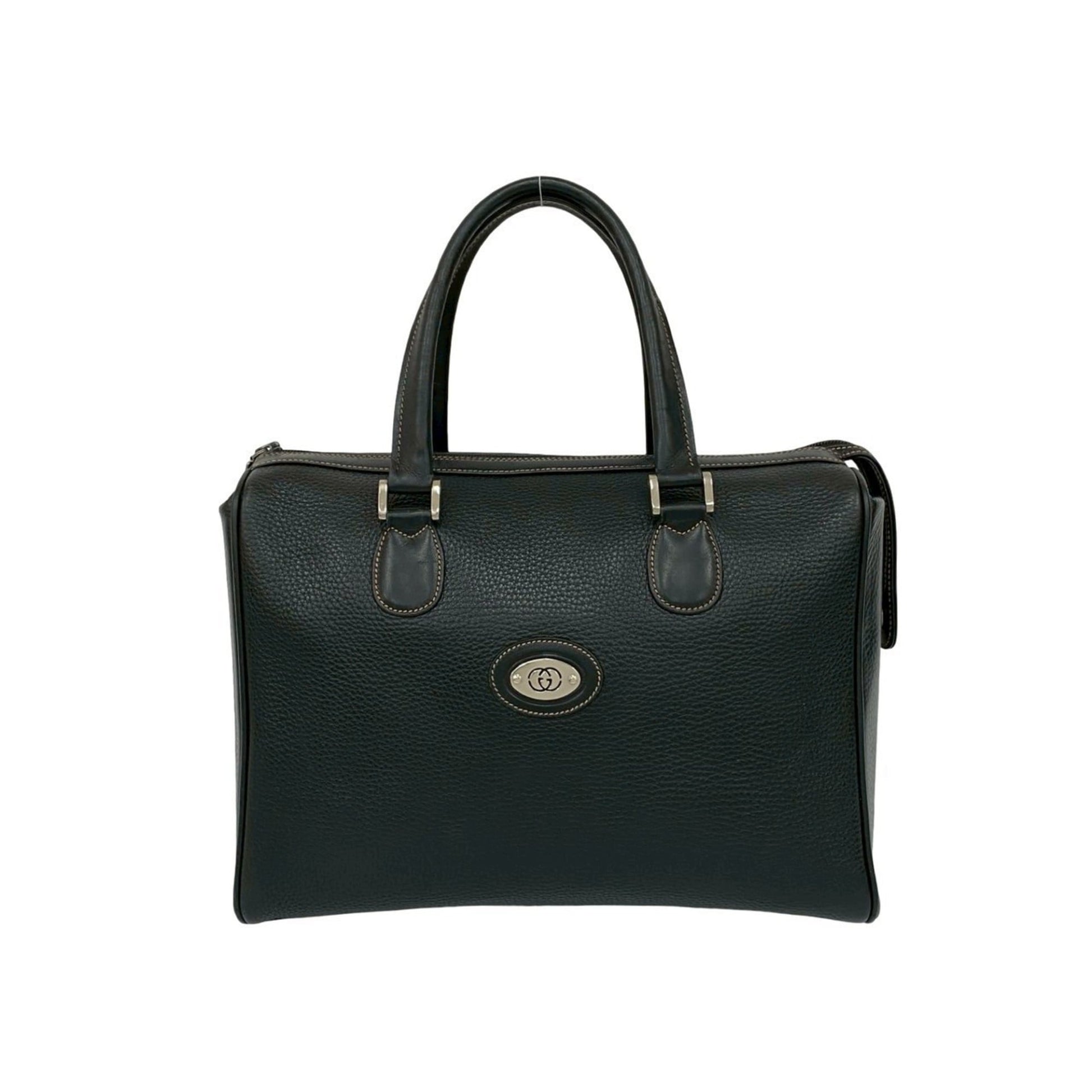Gucci Black Leather Boston Bag Handbag