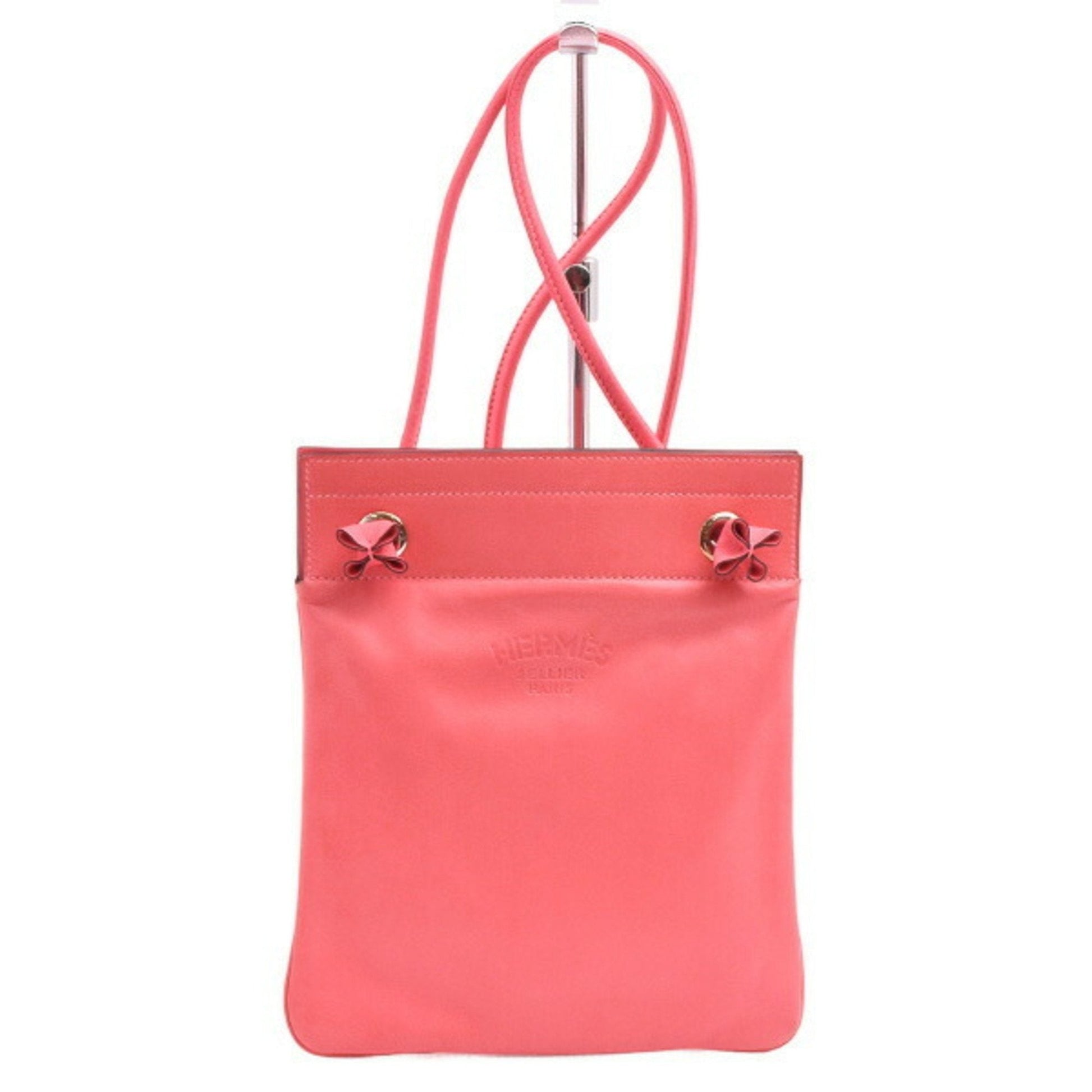 Hermes Rose Azalee Swift Shoulder Bag Leather
