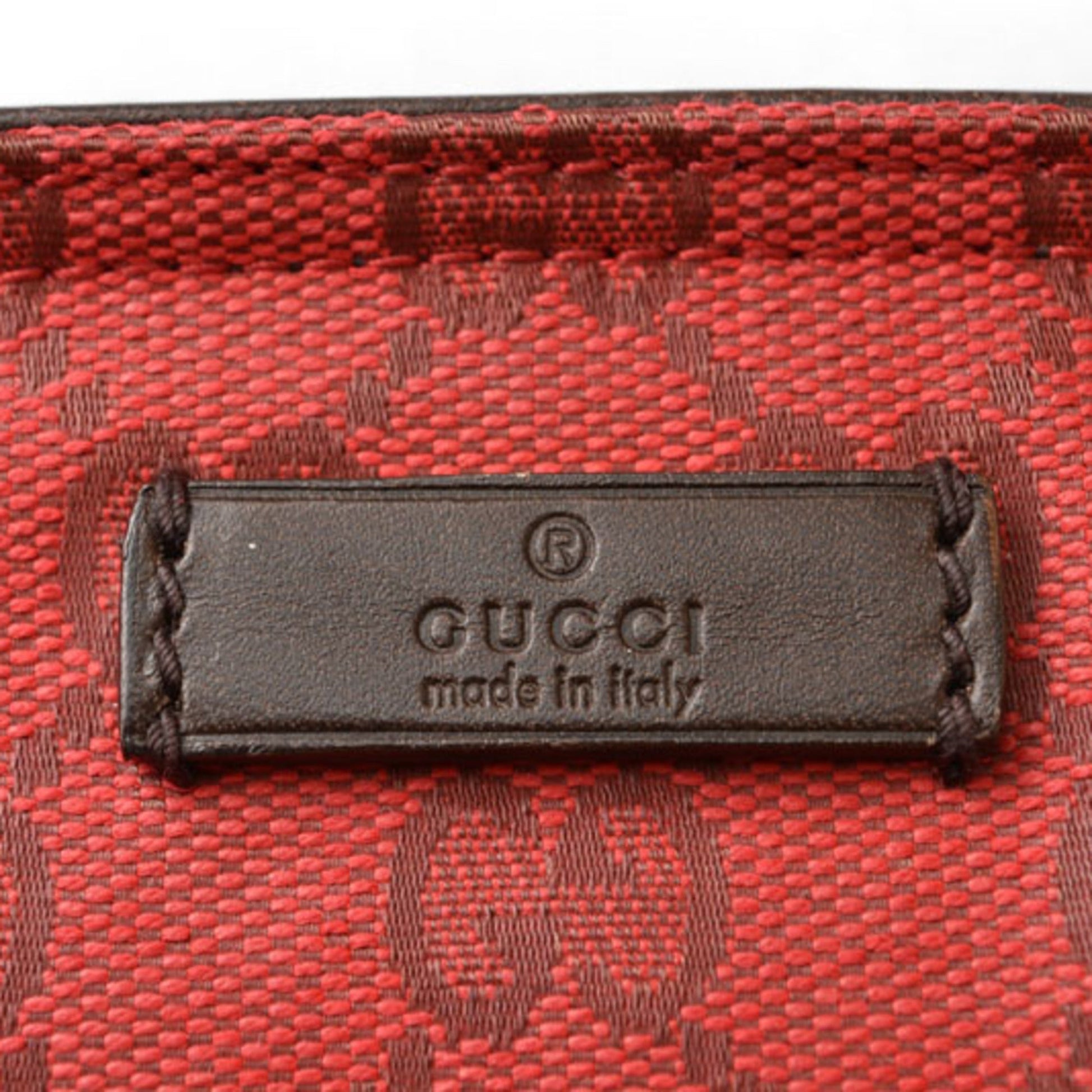 Gucci Dark Red Red Color Coated Canvas Shoulder Bag Tote Bag