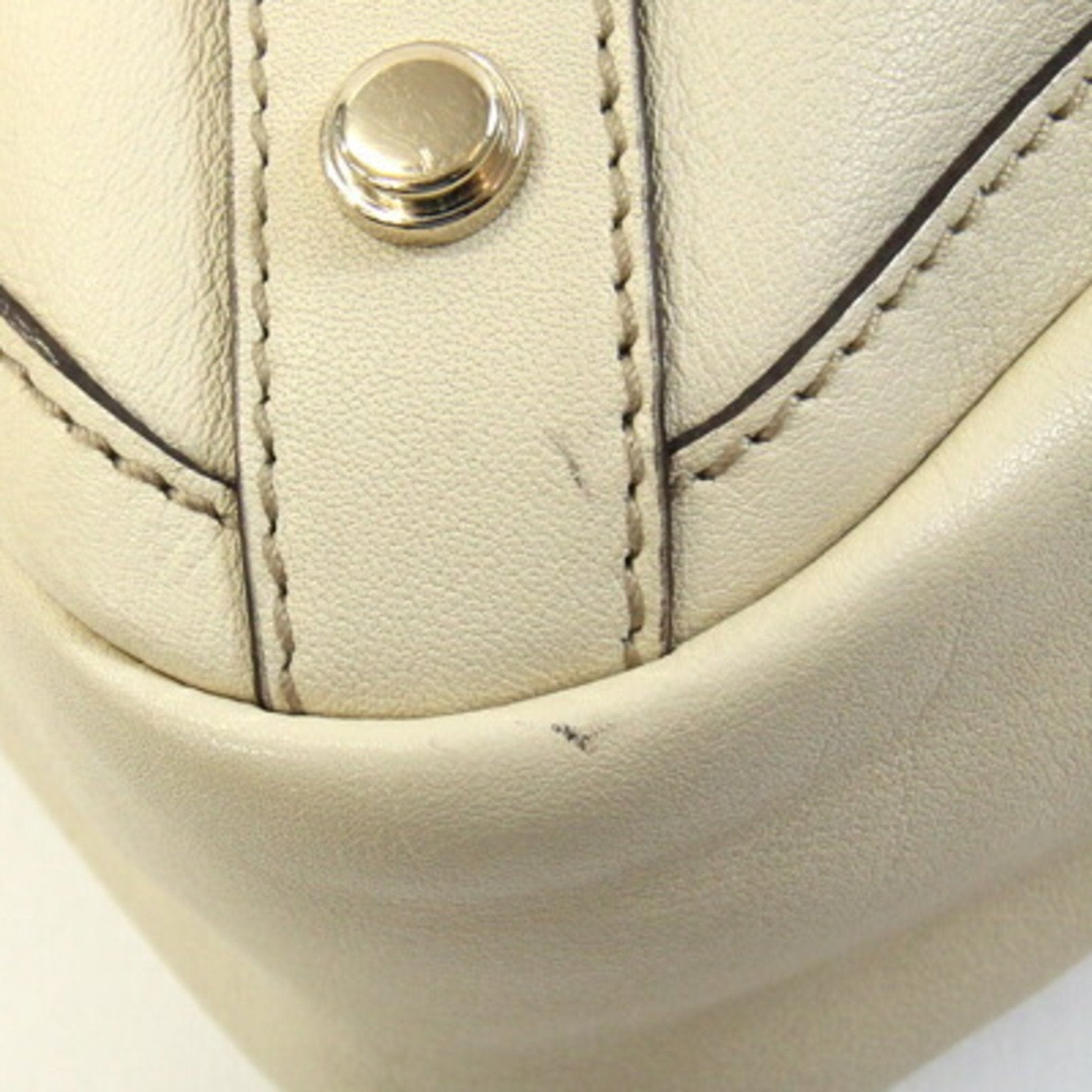 Gucci Abbey Ivory Leather Tote Bag