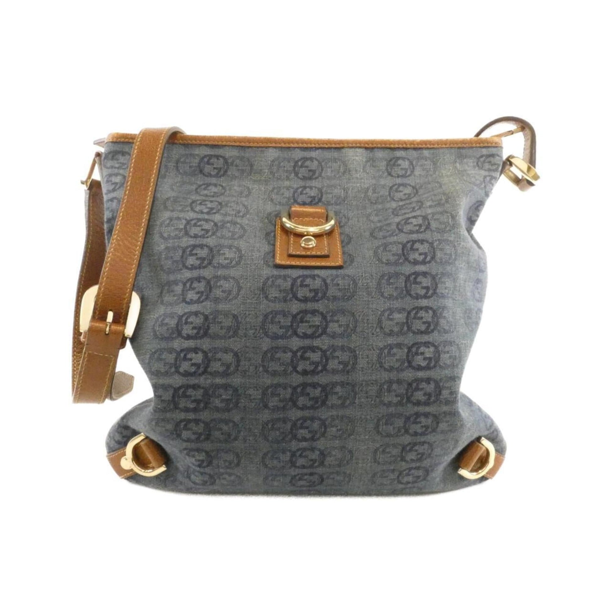 Gucci Dark Blue Canvas Shoulder Bag