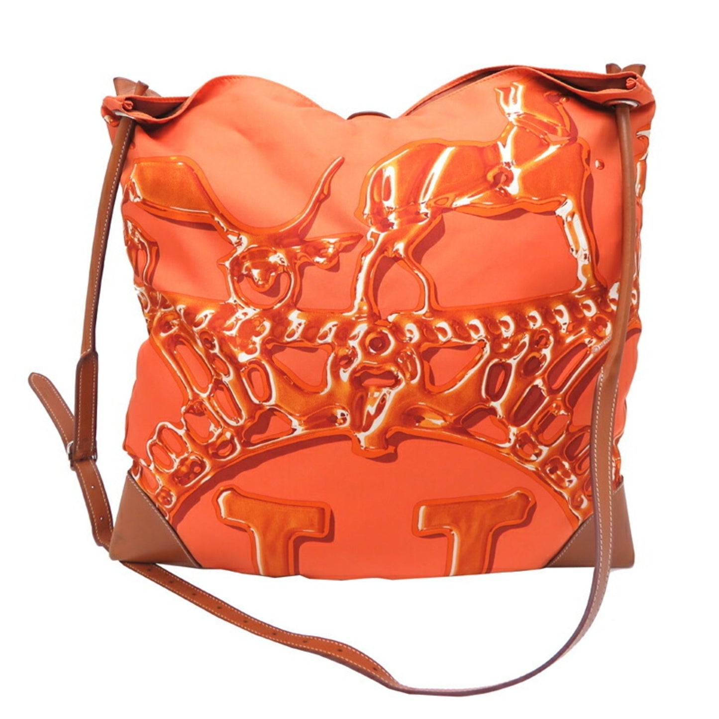 Hermes Silk Shoulder Bag Orange