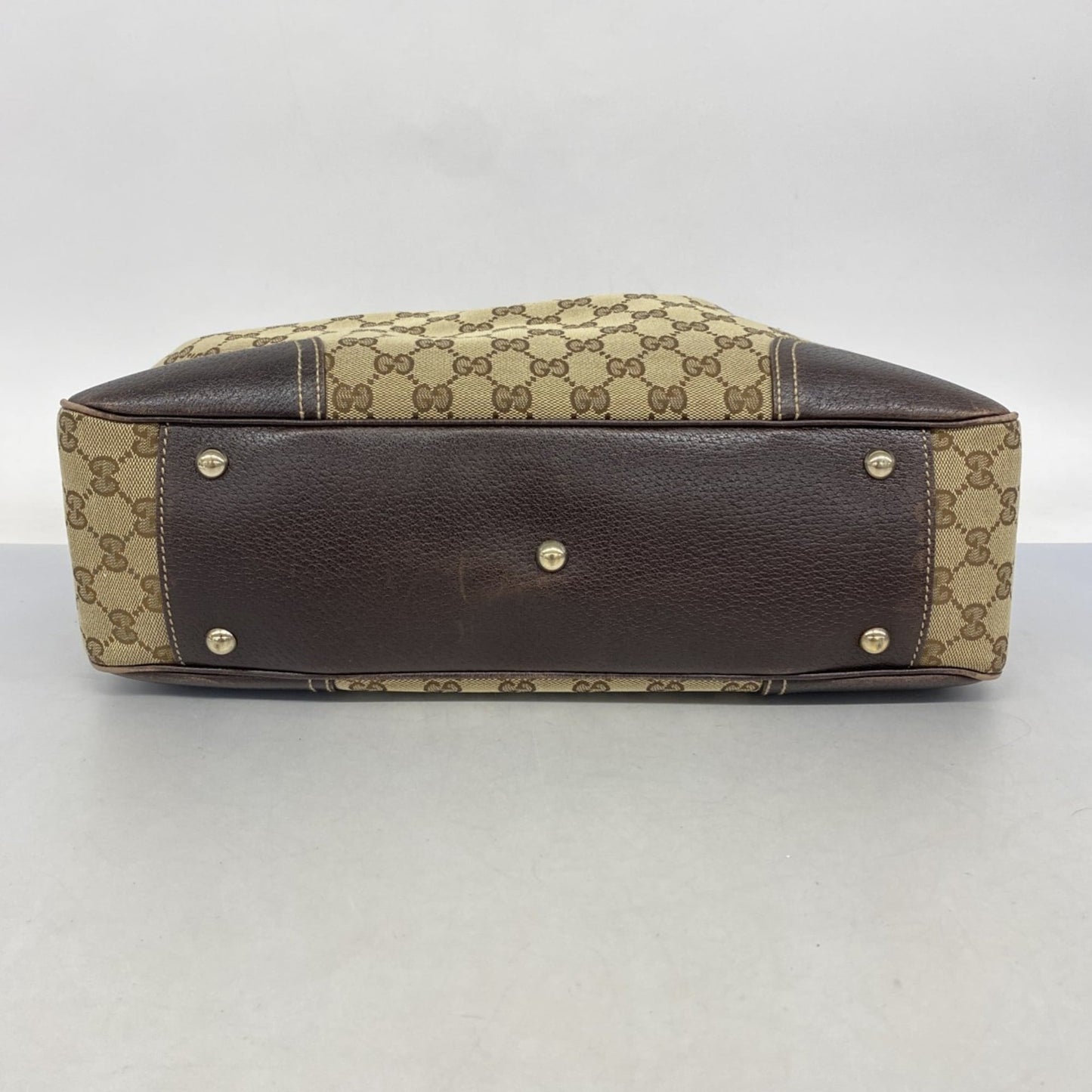 Gucci Beige Brown Canvas Tote Bag