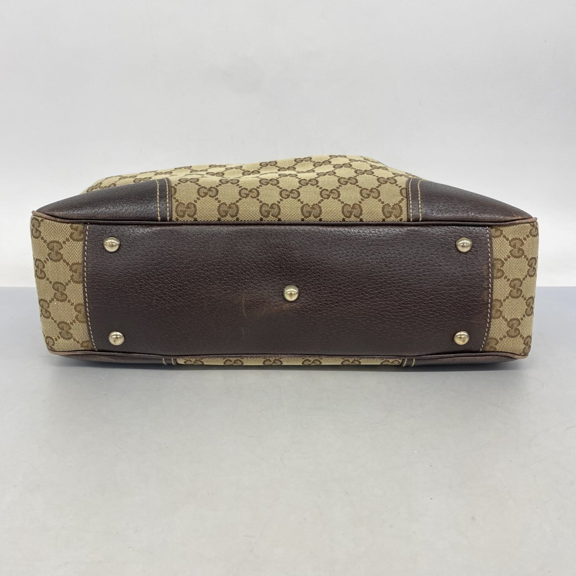 Gucci Beige Brown Canvas Tote Bag