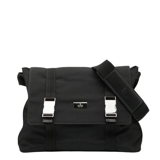 Gucci Black Nylon Leather Messenger Bag Shoulder Bag
