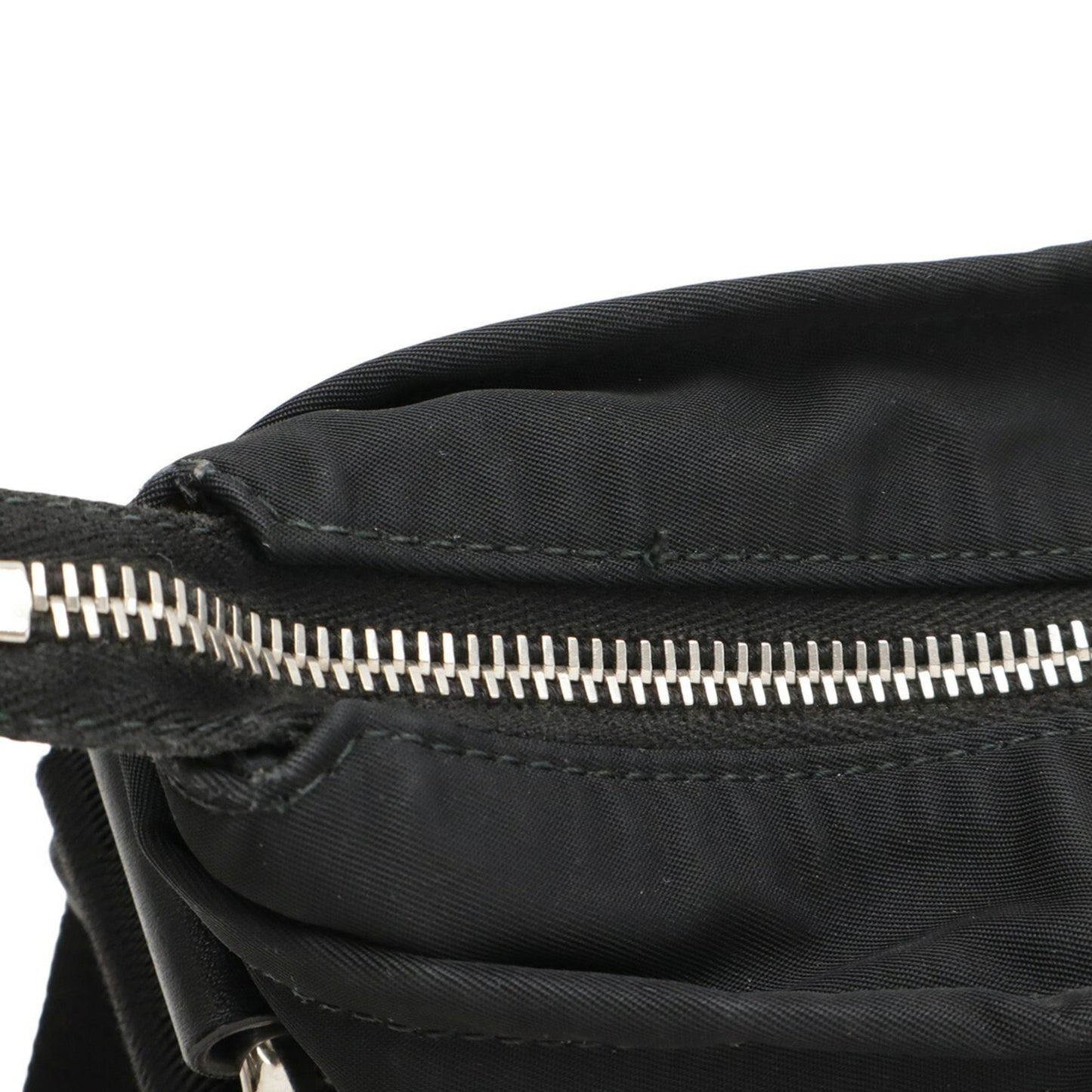 Gucci Black Gray Nylon Leather Shoulder Bag
