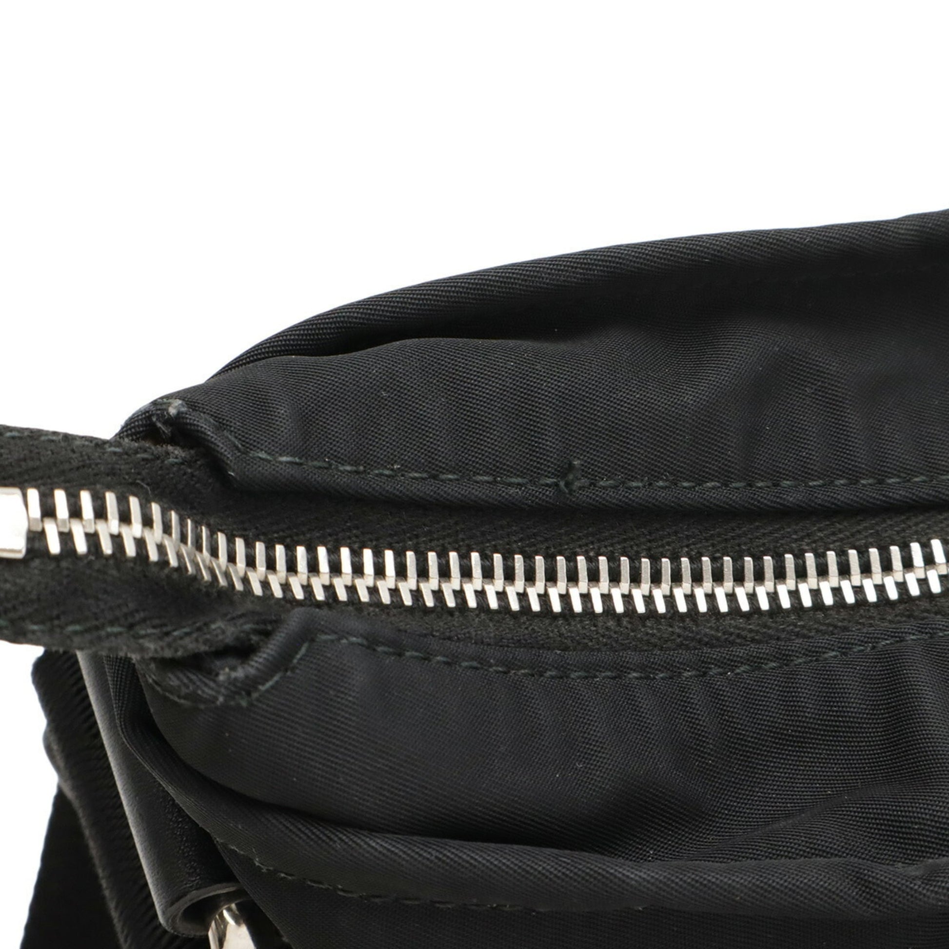 Gucci Black Gray Nylon Leather Shoulder Bag