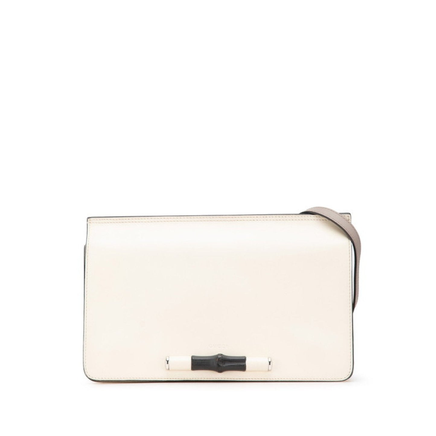 Gucci Gray White Leather Shoulder Bag