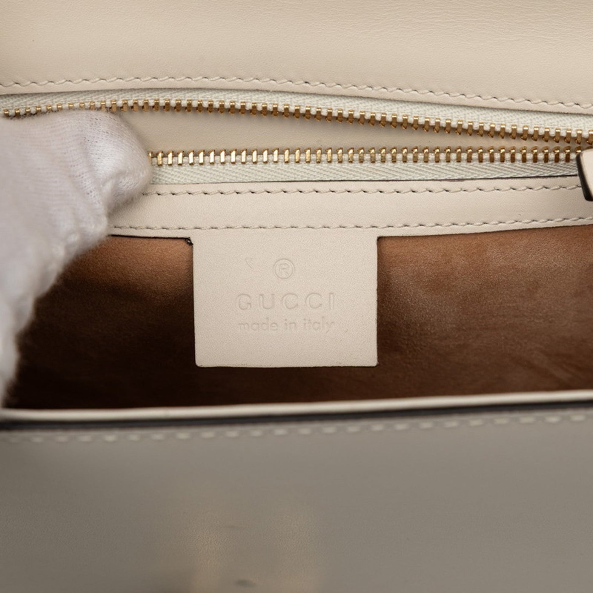 Gucci Multi-Color White Leather Handbag Shoulder Bag