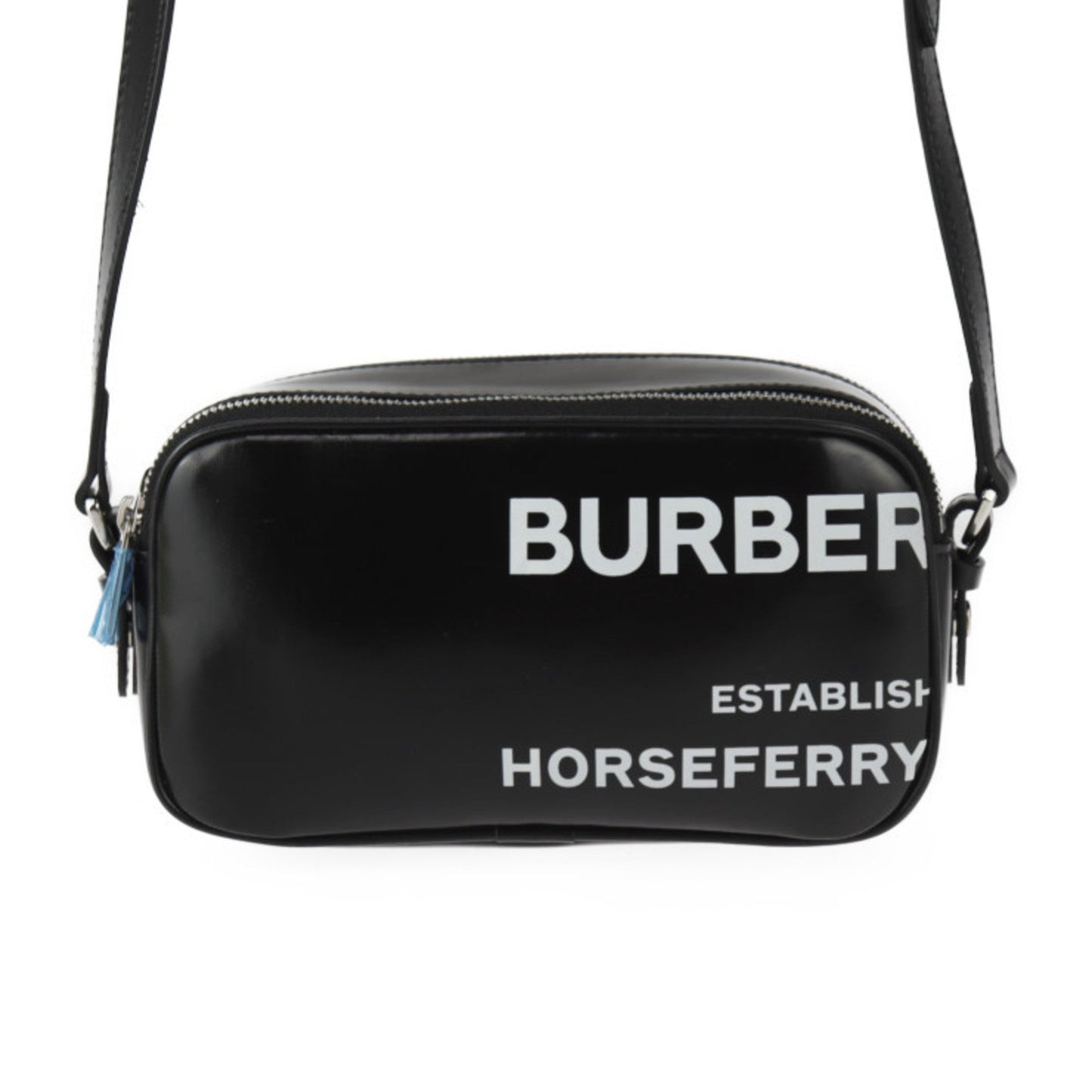 Burberry Coated Pochette Pouch Shoulder Bag Leather Canvas Black