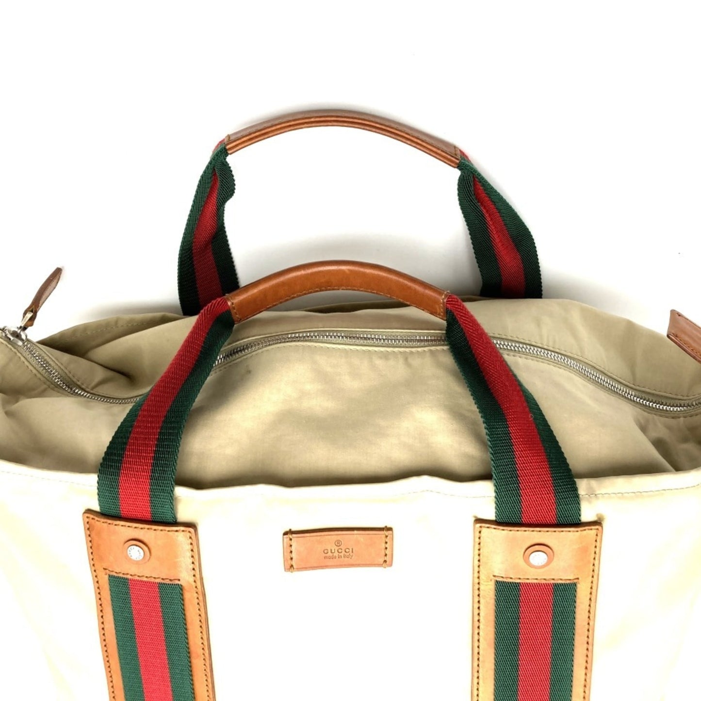 Gucci Sherry Line Beige Polyester Leather Tote Bag