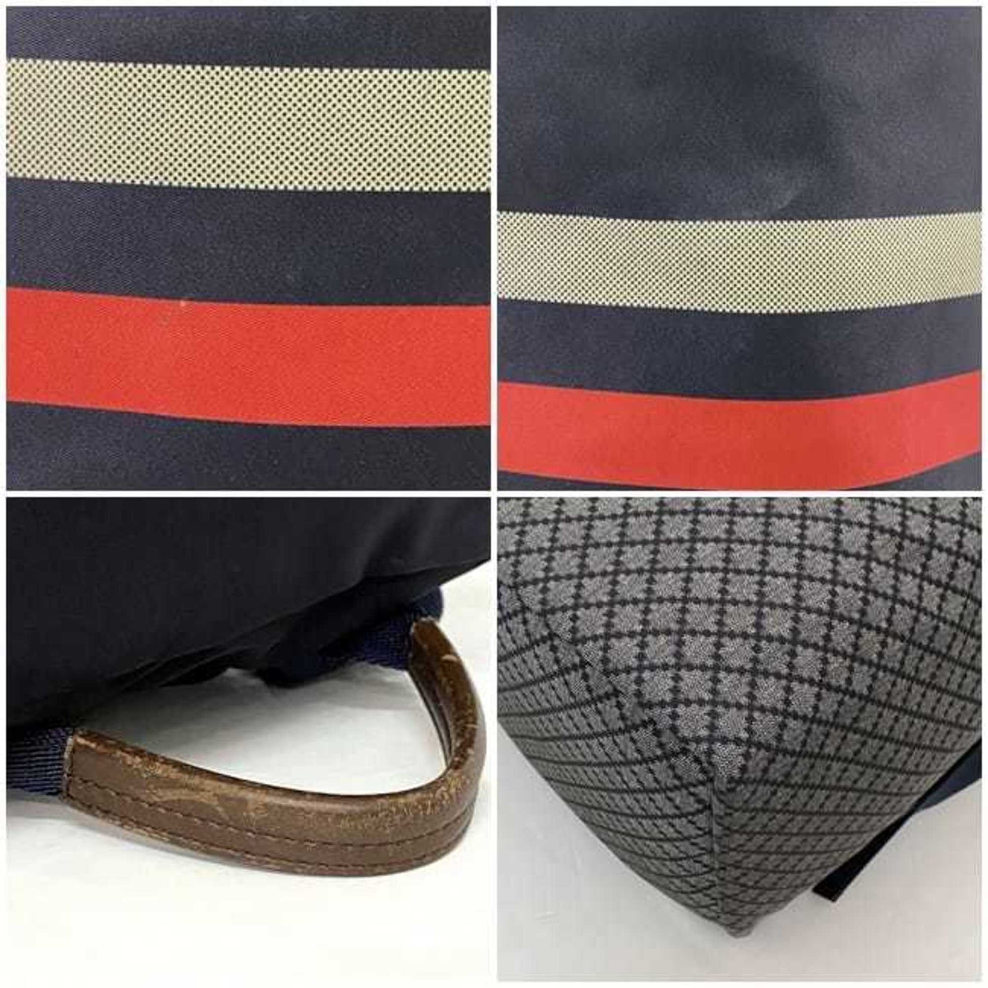 Gucci Diamante Gray Navy Nylon Leather Backpack