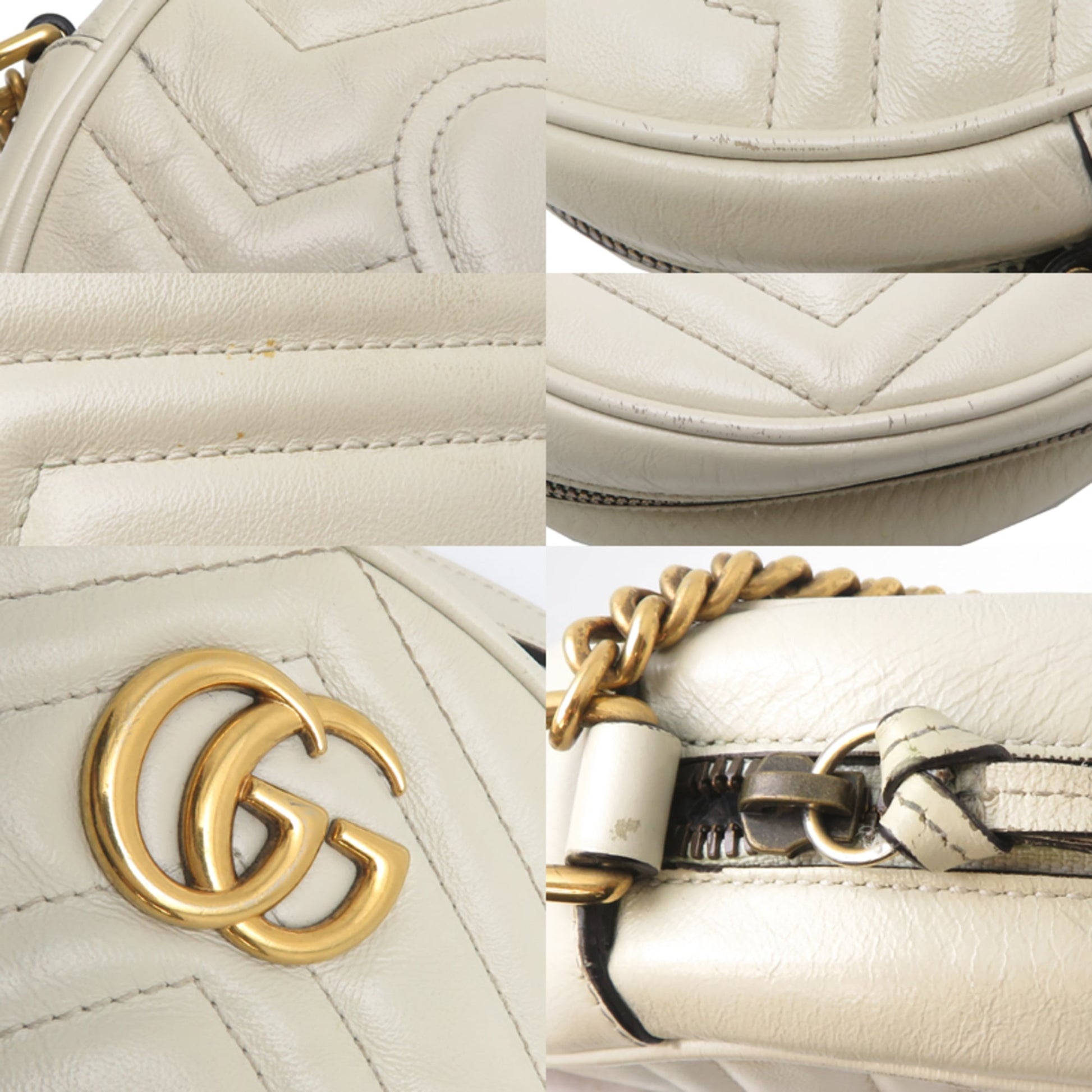 Gucci Ivory Leather Shoulder Bag