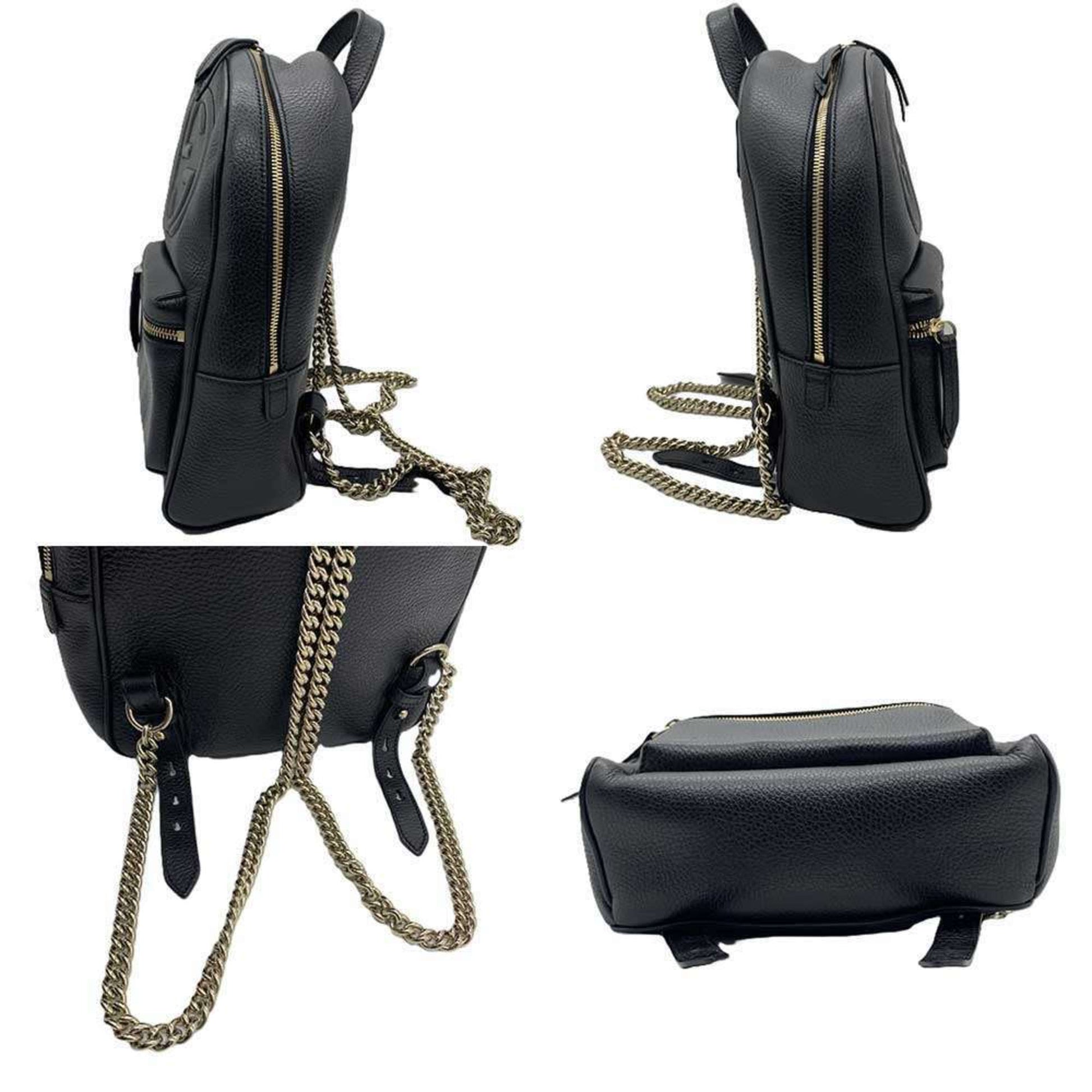 Gucci Black Leather Backpack