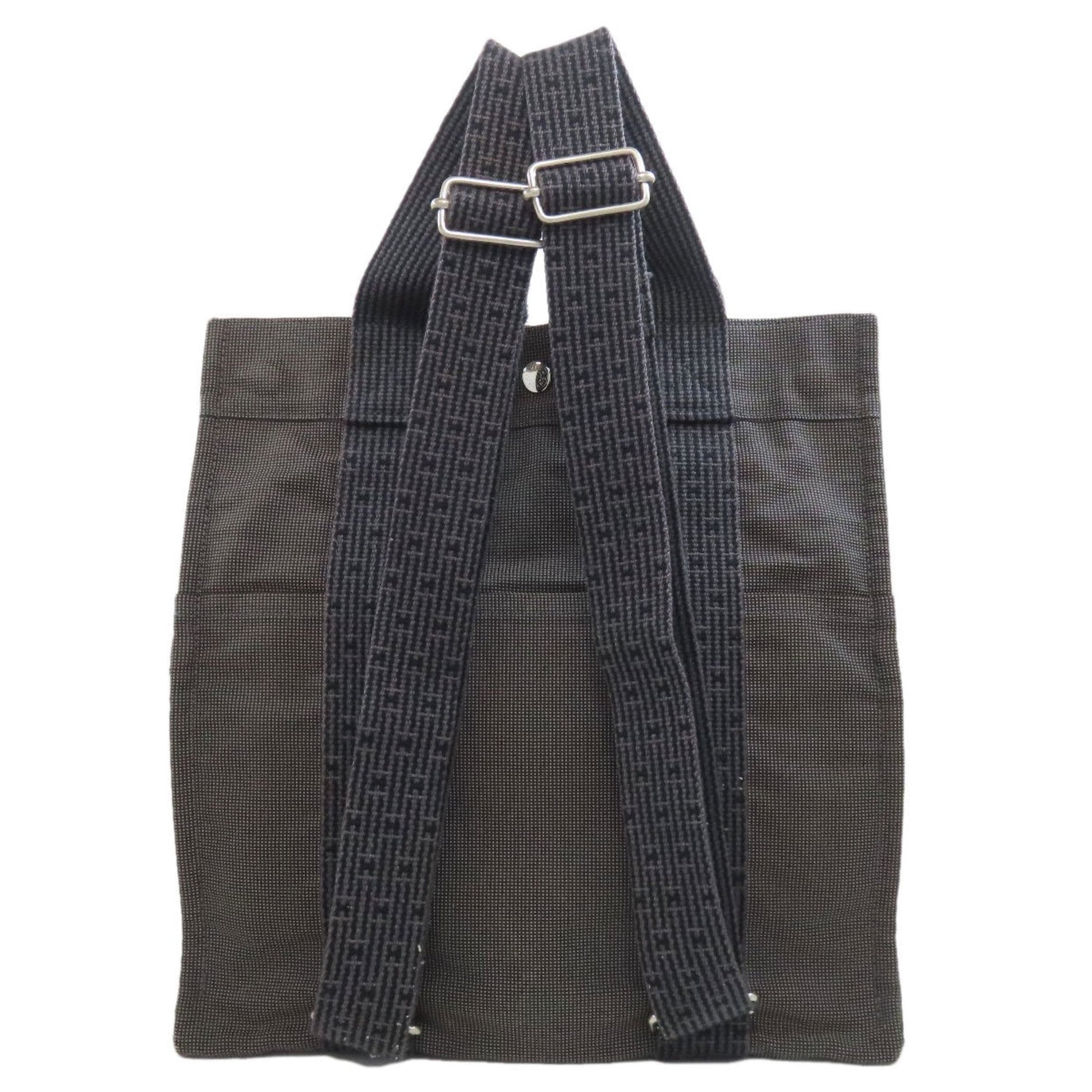 Hermes Backpack Canvas Gray Canvas Backpack 6