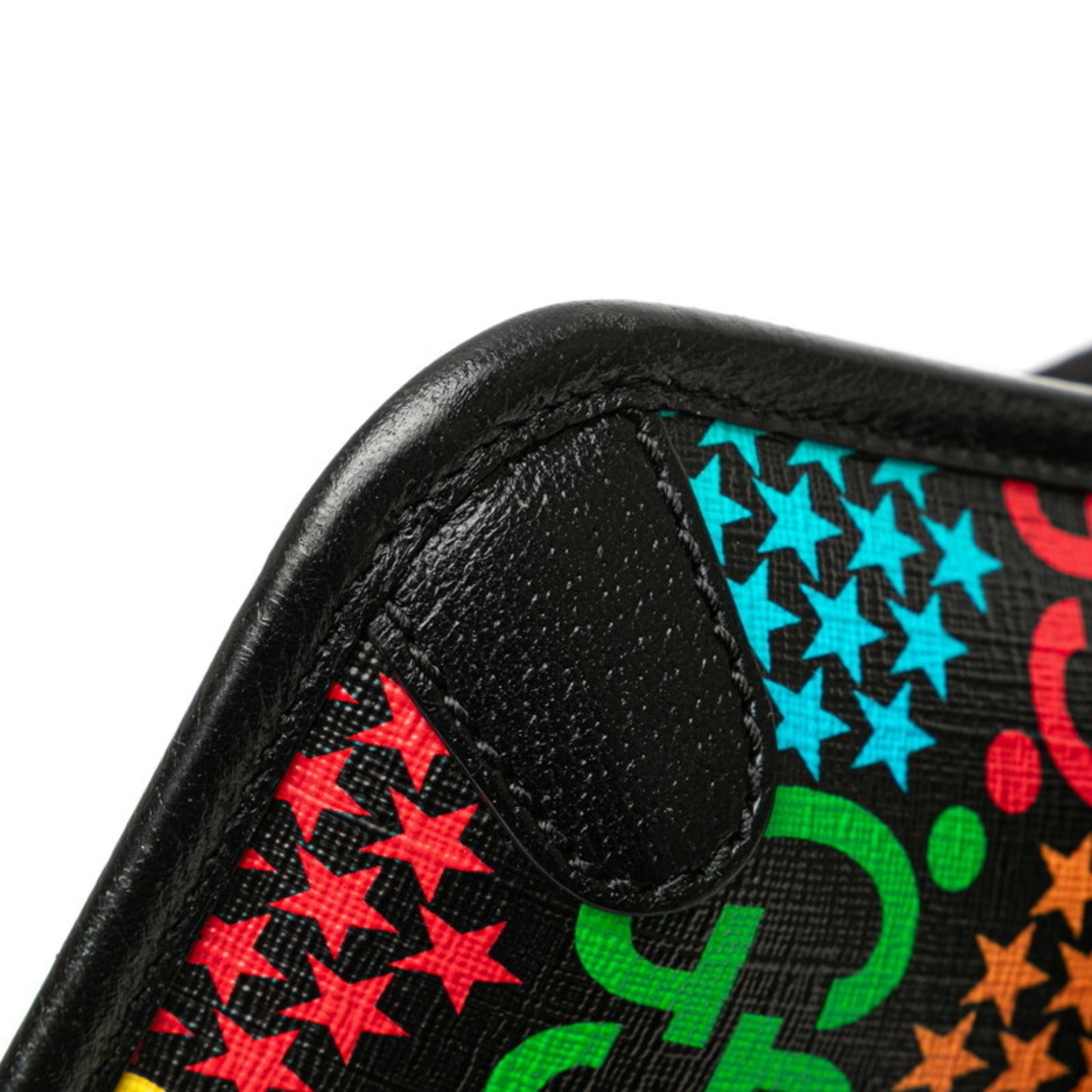Gucci Black Multi-Color Leather Sling Bag