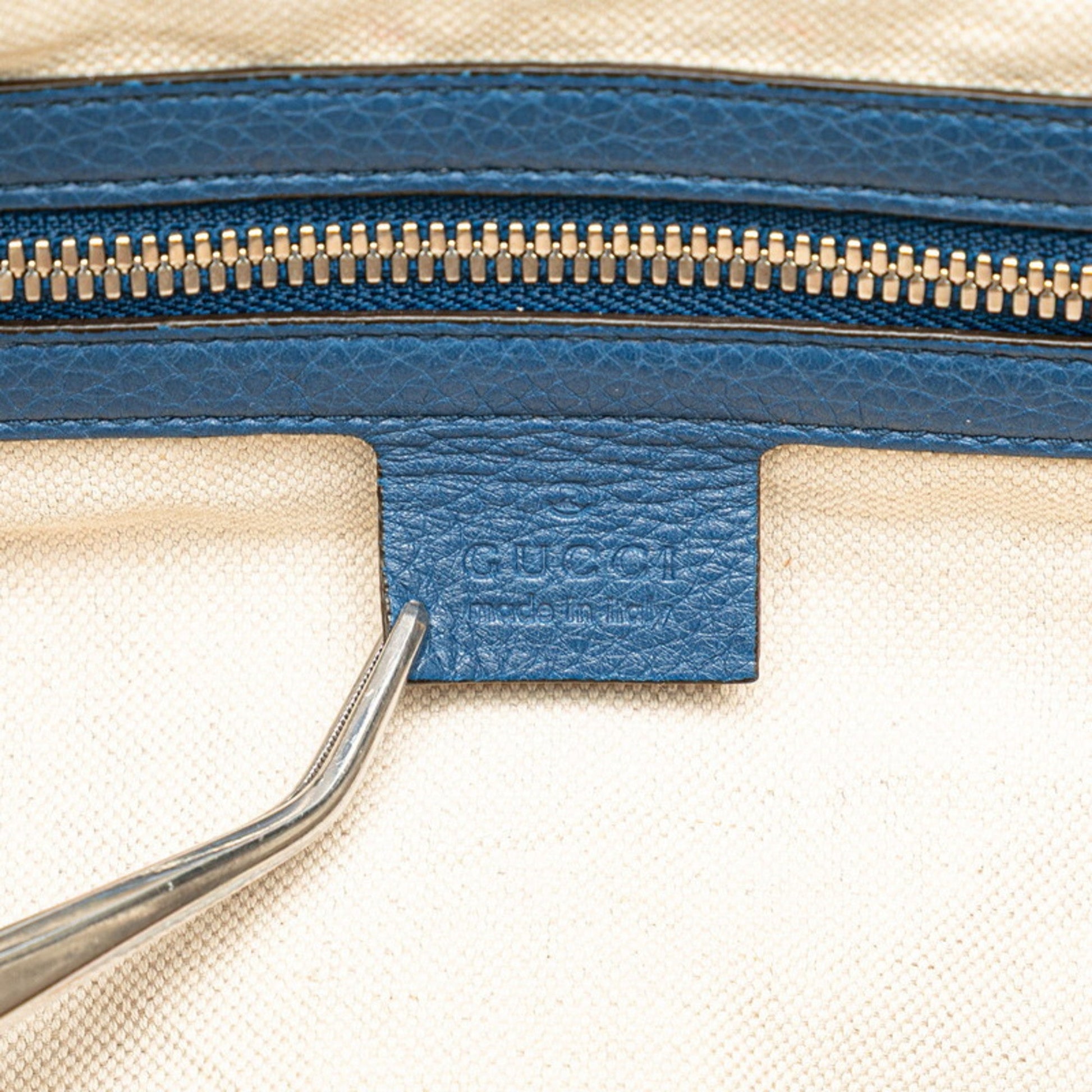 Gucci Blue Leather Shoulder Bag