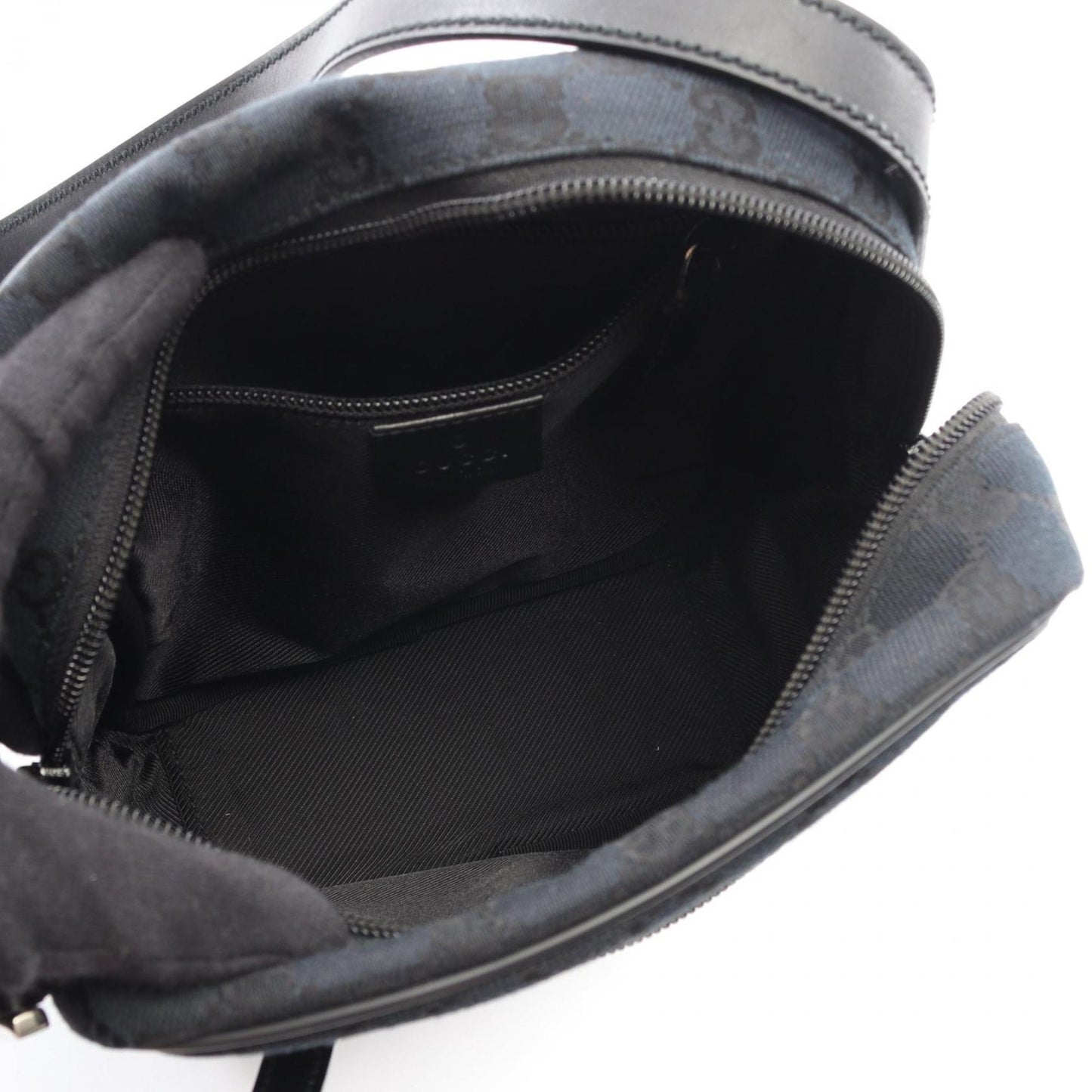 Gucci Black Canvas Leather Shoulder Bag
