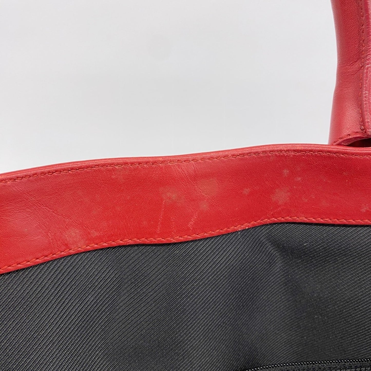 Gucci Beige Black Red Color Canvas Tote Bag