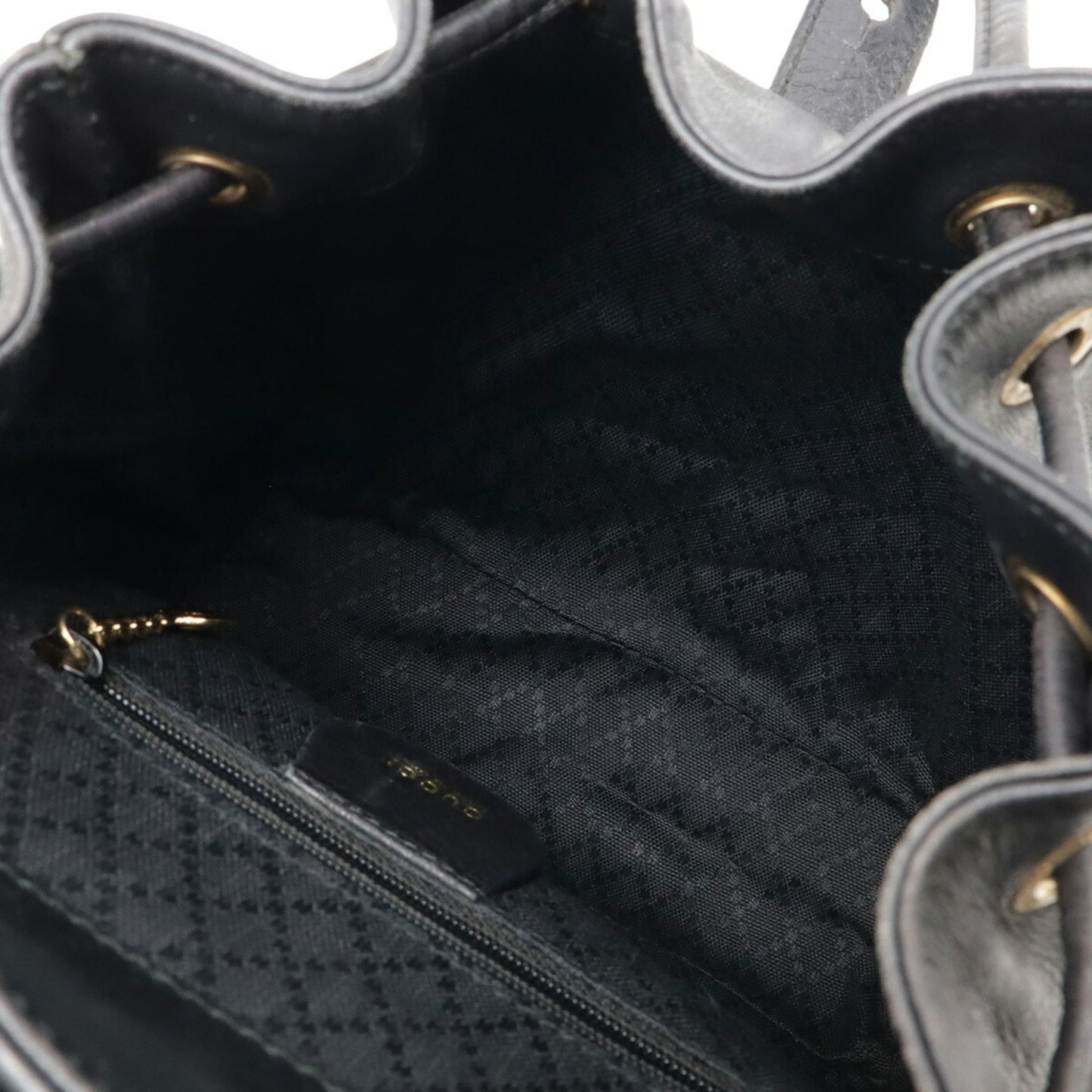 Gucci Black Bamboo Leather Backpack Shoulder Bag