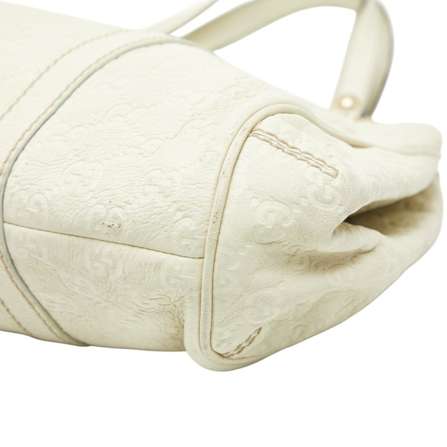 Gucci Ivory White Leather Handbag Tote Bag