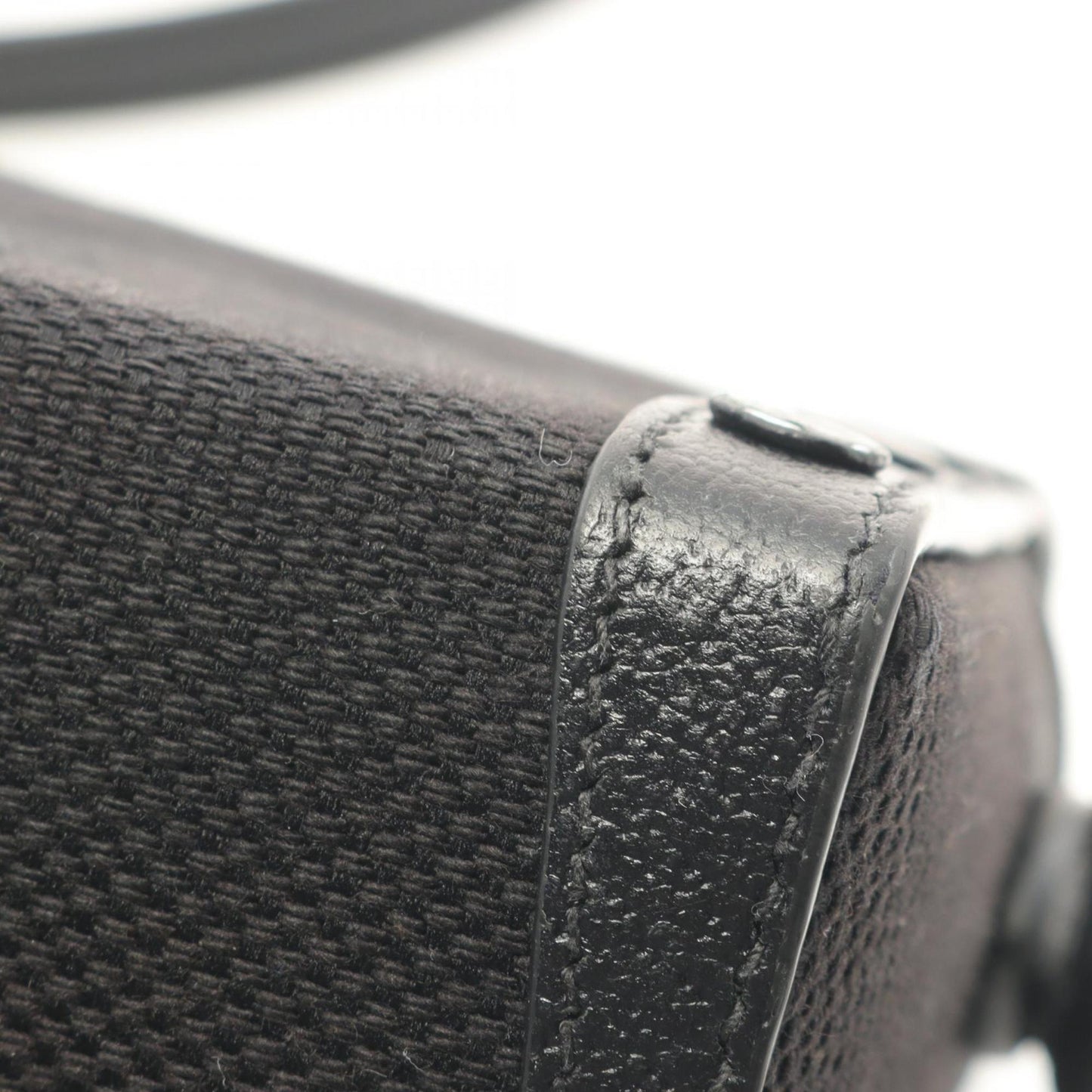 Gucci Black Canvas Leather Shoulder Bag