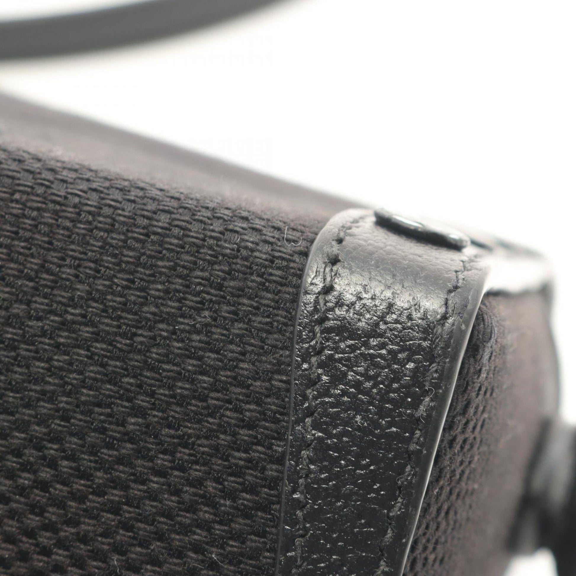 Gucci Black Canvas Leather Shoulder Bag