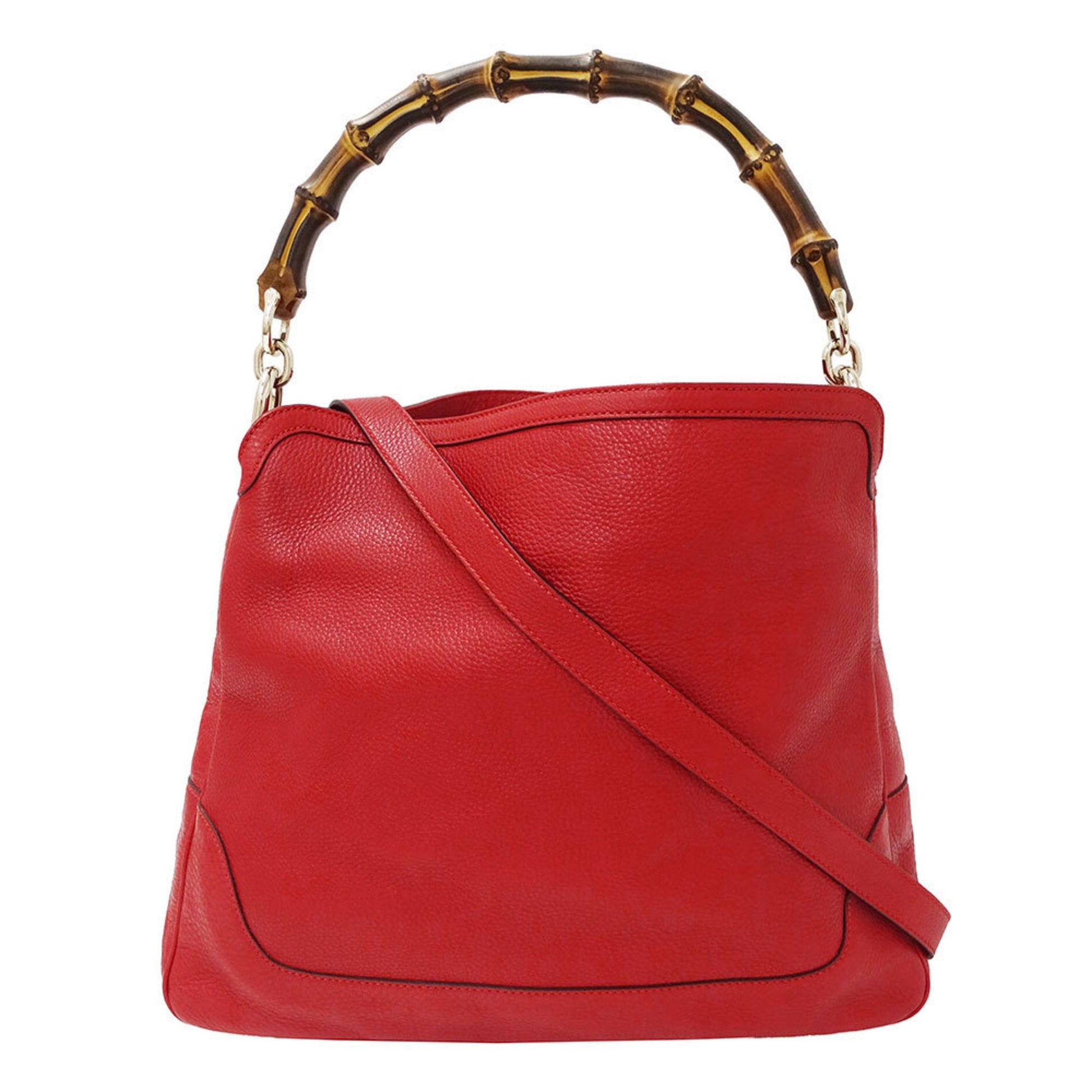 Gucci Red Color Leather Handbag Shoulder Bag