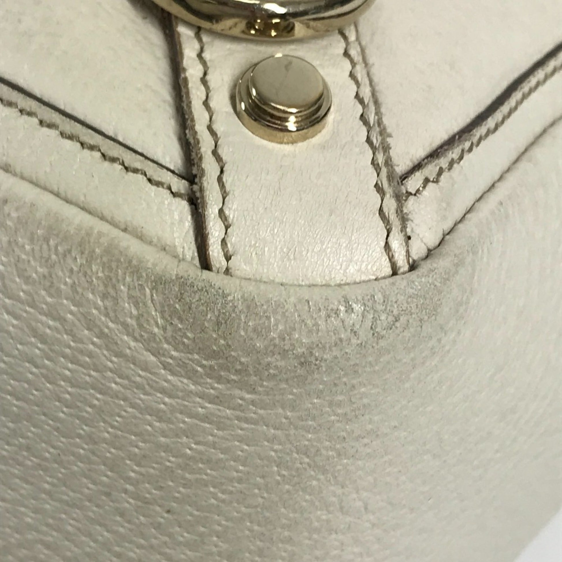 Gucci Pink White Leather Handbag Shoulder Bag Tote Bag