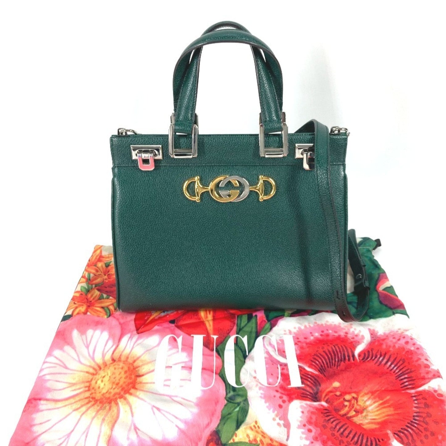 Gucci Green Leather Handbag Shoulder Bag