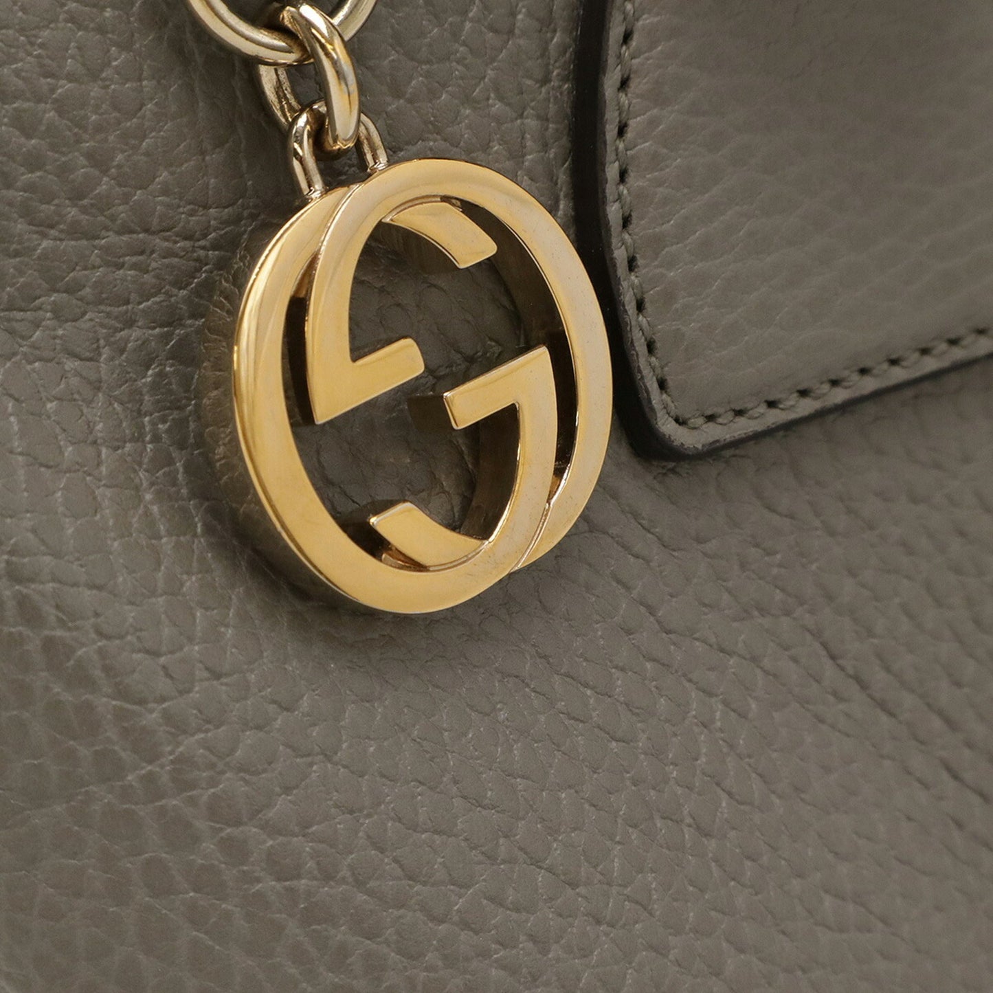 Gucci Gray Leather Handbag Shoulder Bag