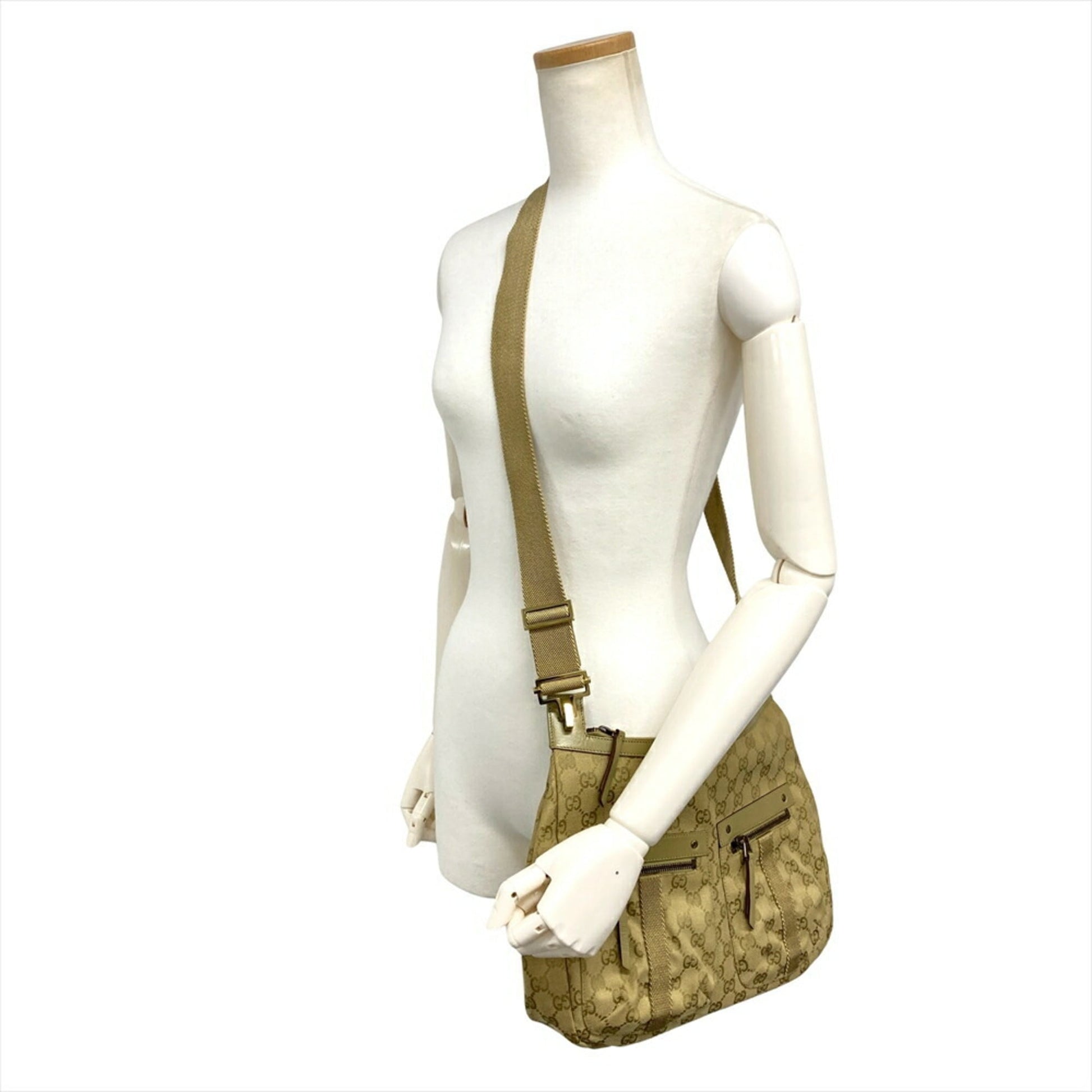 Gucci Gg Canvas Khaki Gg Canvas Shoulder Bag