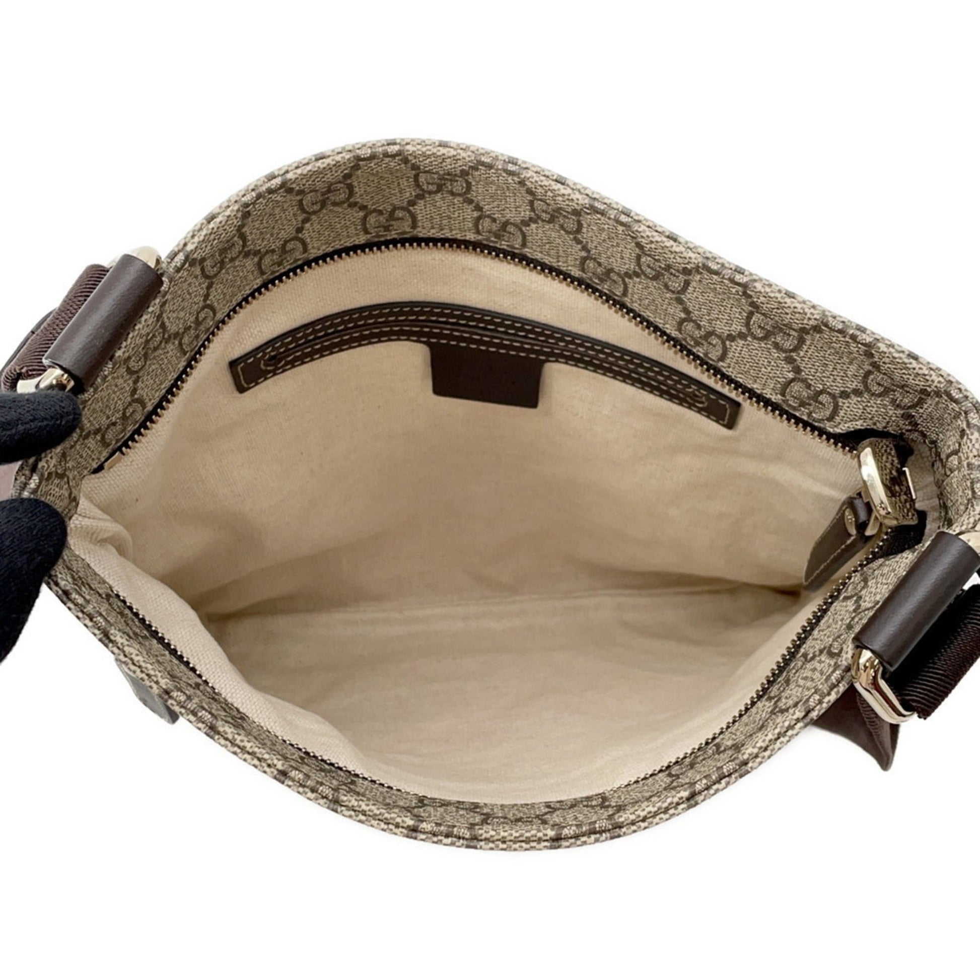 Gucci Brown Gg Supreme Leather Shoulder Bag