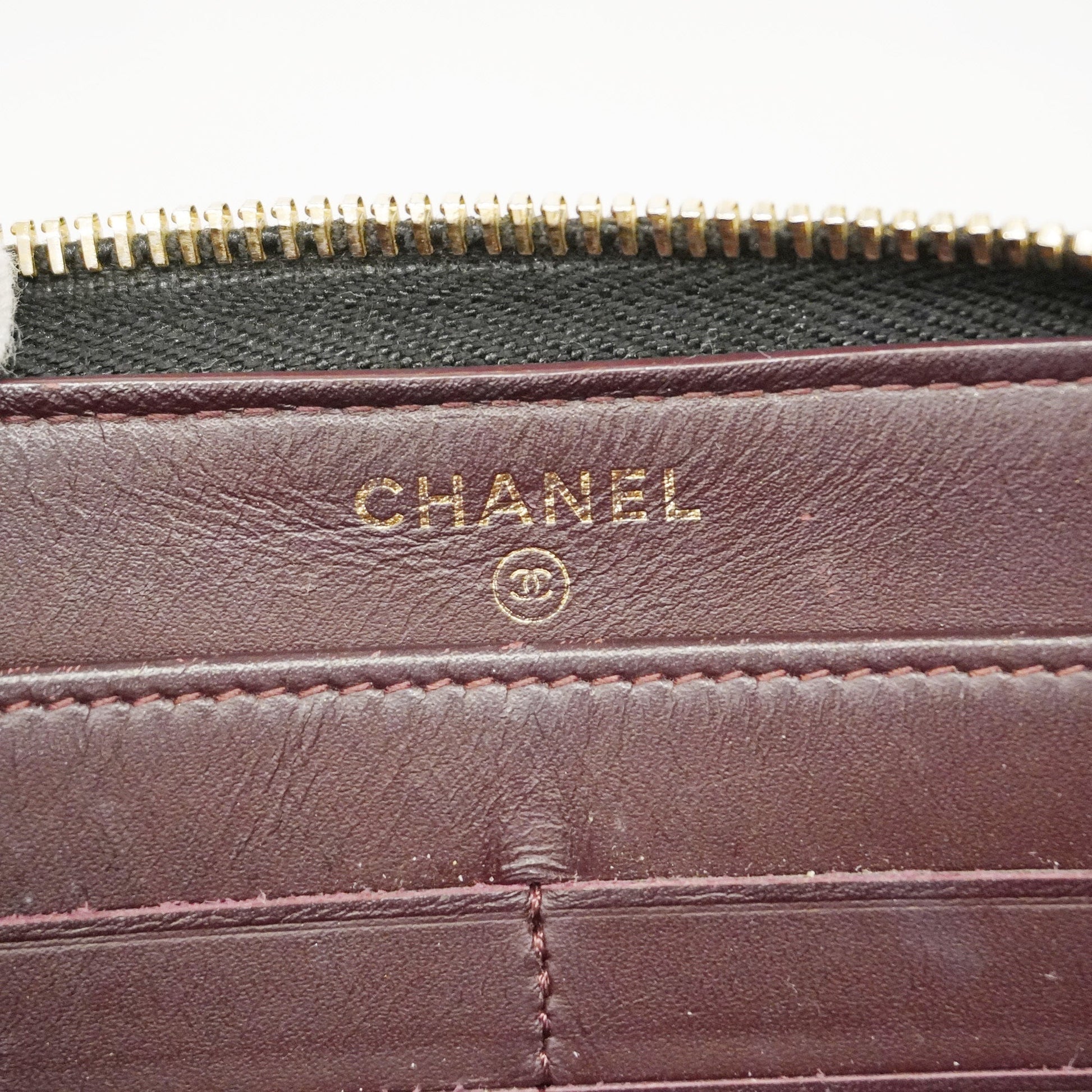ChanelAuth  Matelasse Gold Hardware Women's Caviar Leather Long Wallet Black