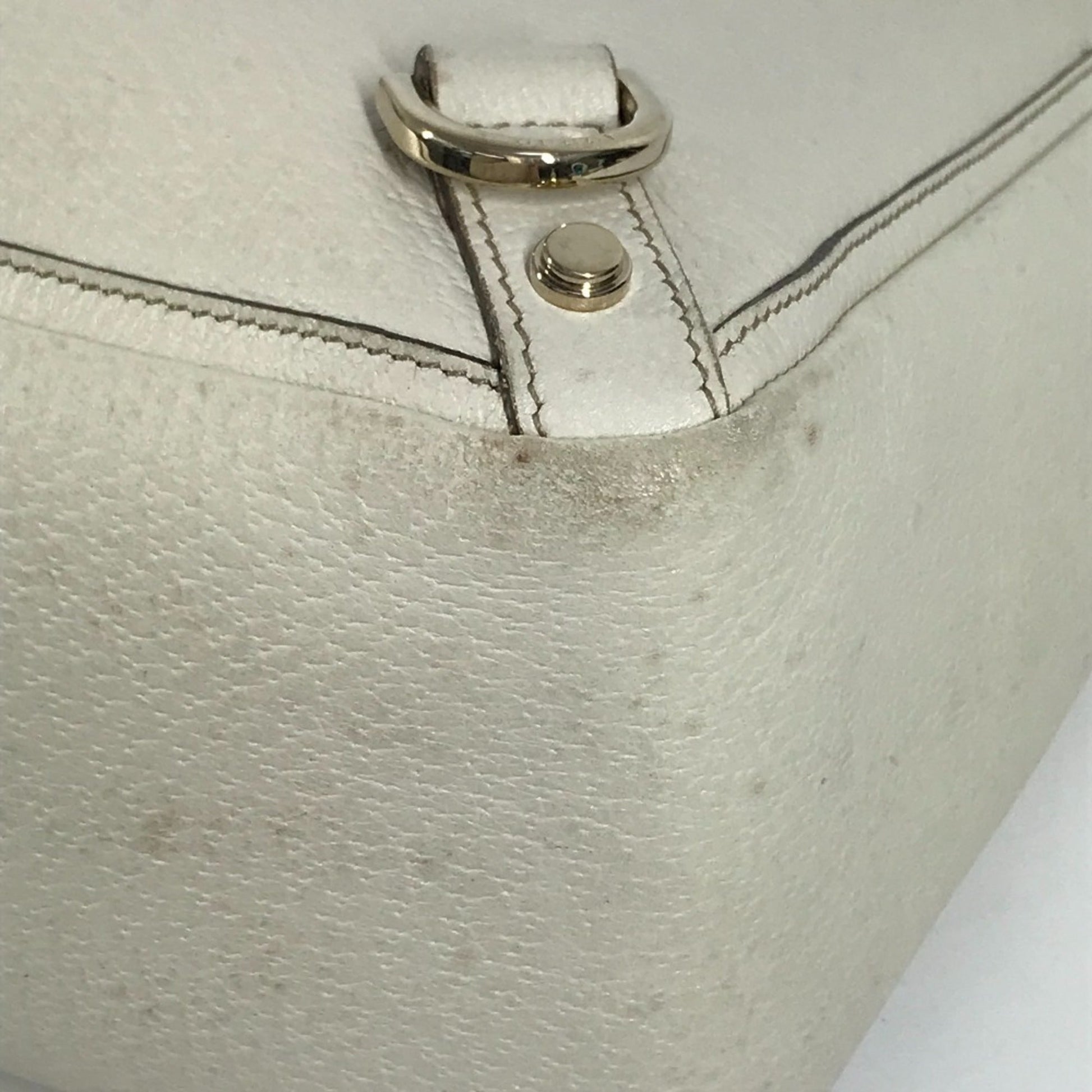 Gucci Pink White Leather Handbag Shoulder Bag Tote Bag