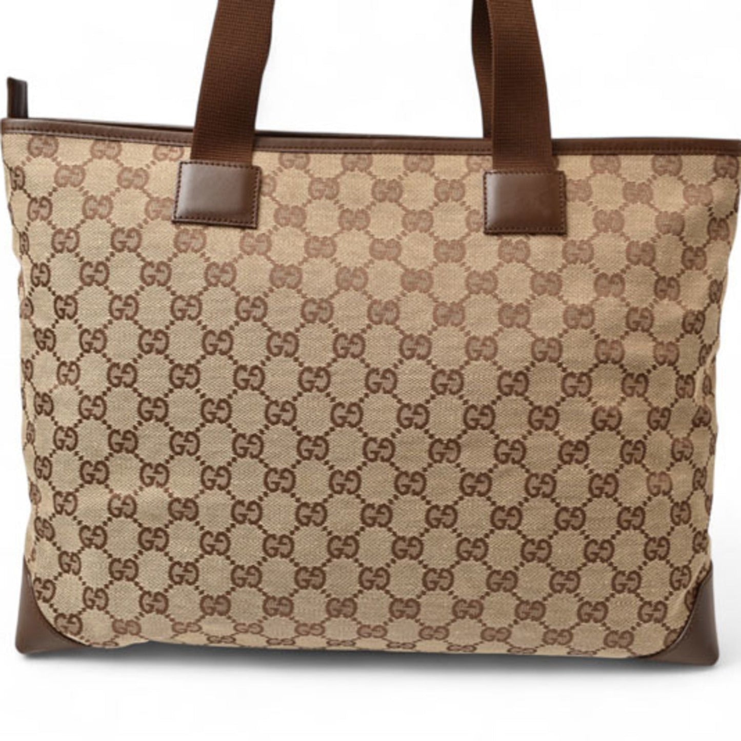 Gucci Brown Gg Beige Gg Canvas Tote Bag