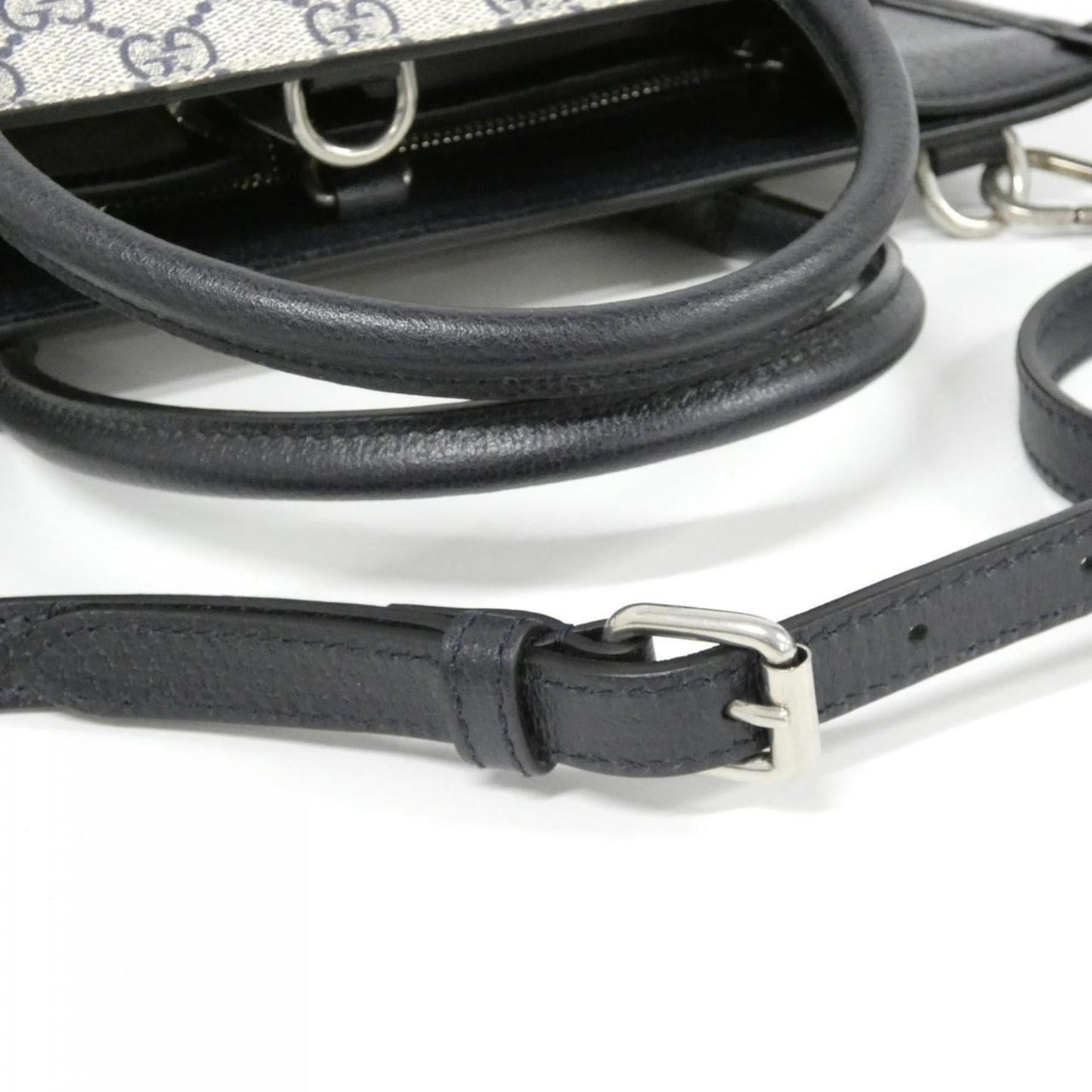 Gucci Beige Blue Gg Supreme Leather Handbag