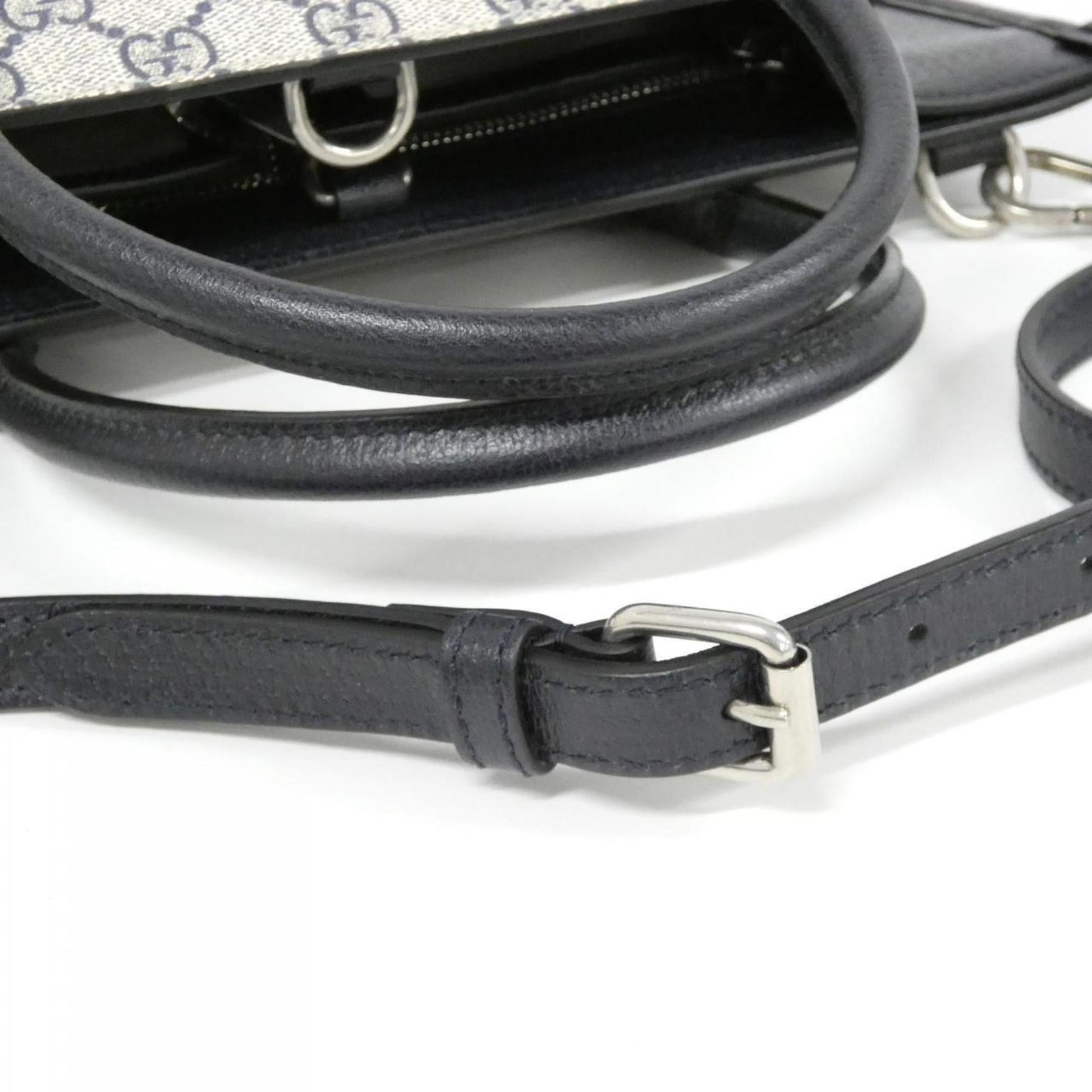Gucci Beige Blue Gg Supreme Leather Handbag